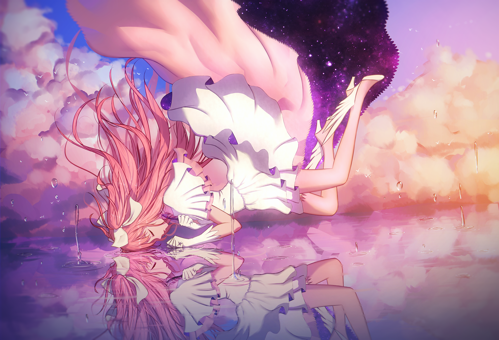 Kaname Madoka from Mahou Shoujo Madoka Magica in water HD Wallpaper