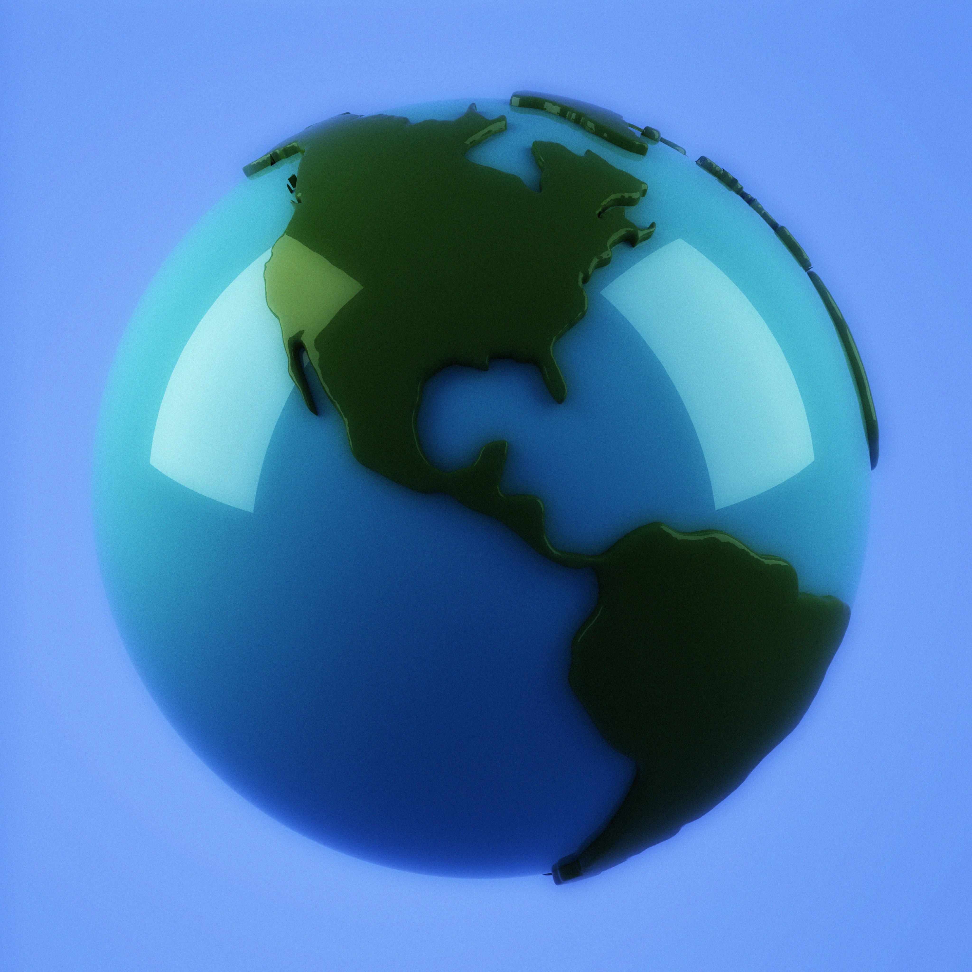 A 3D illustration of planet Earth showing North and South America HD Wallpaper