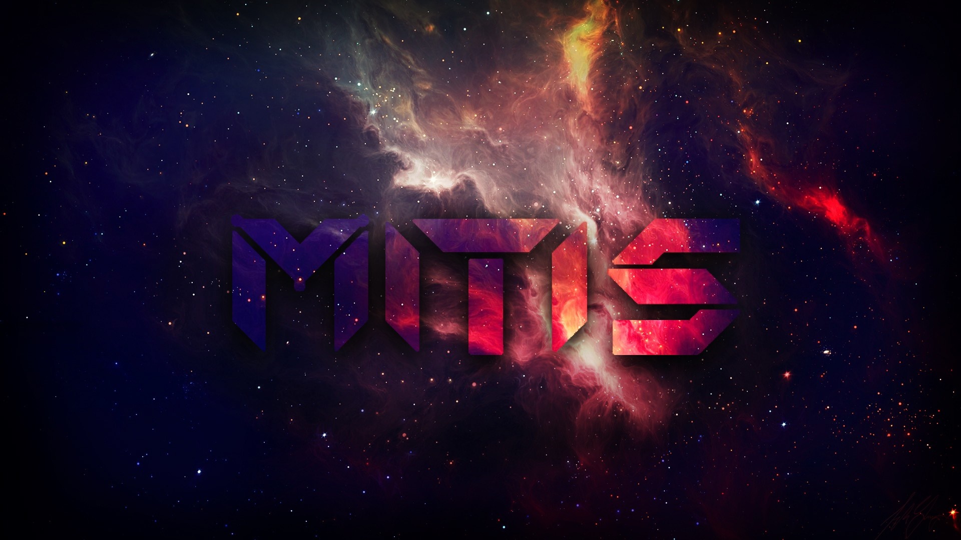 MitiS logo in a galaxy background HD Wallpaper