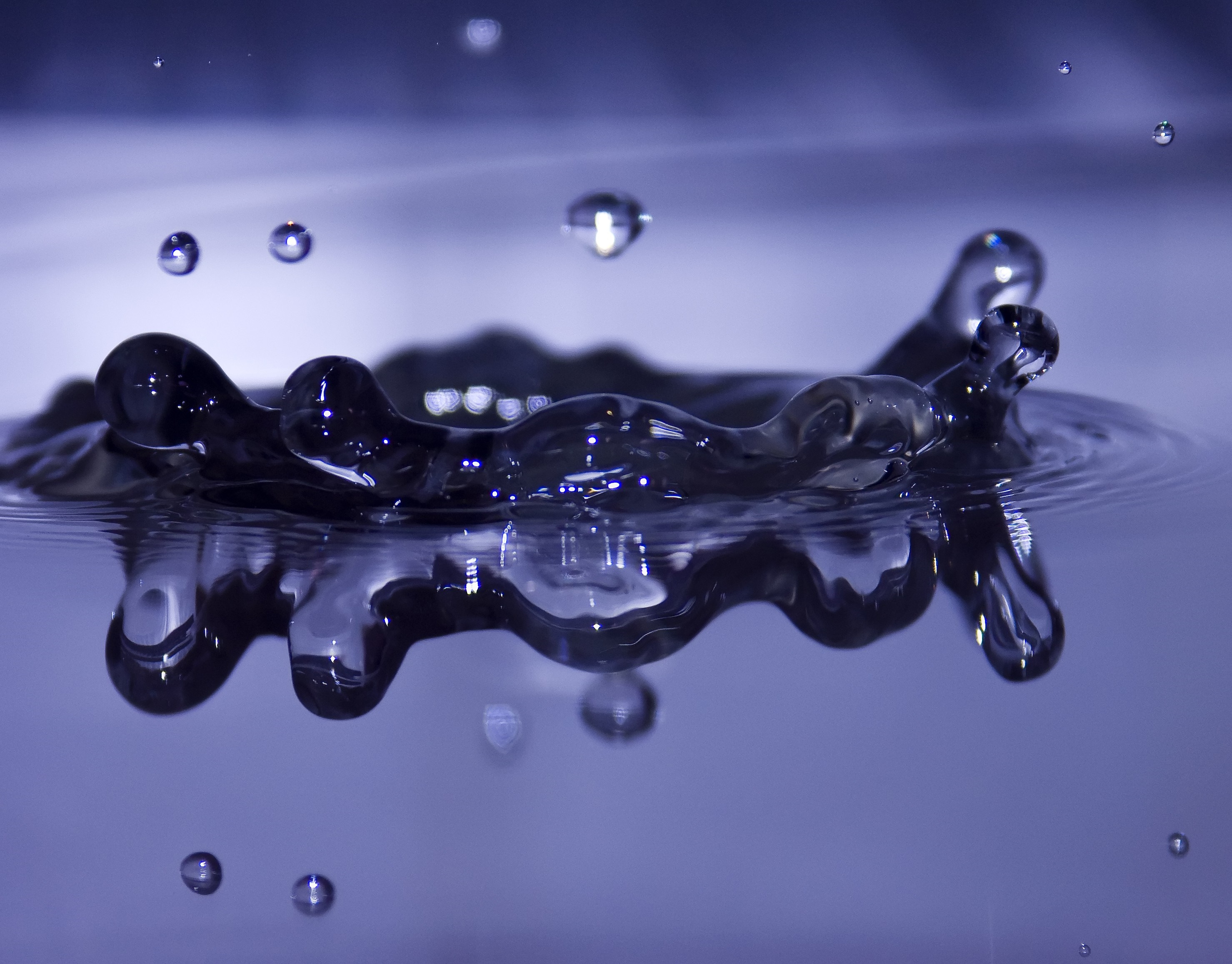 Water splash and drops macro photography HD Wallpaper