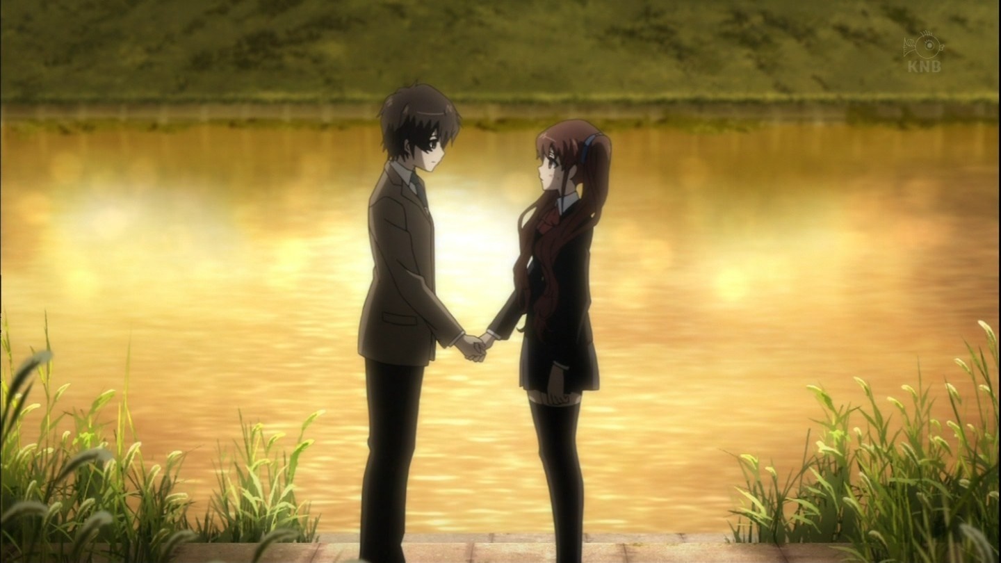 Couple holding hands by a lake at sunrise HD Wallpaper