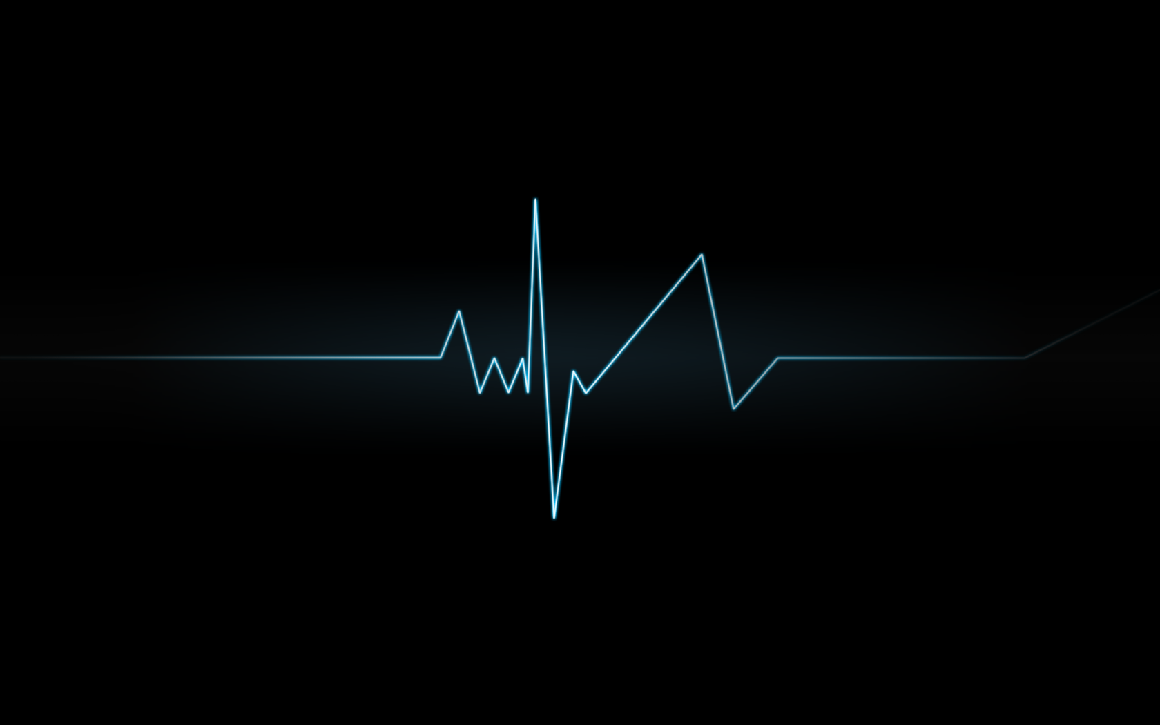 Heartbeat Line on Black Background HD Wallpaper