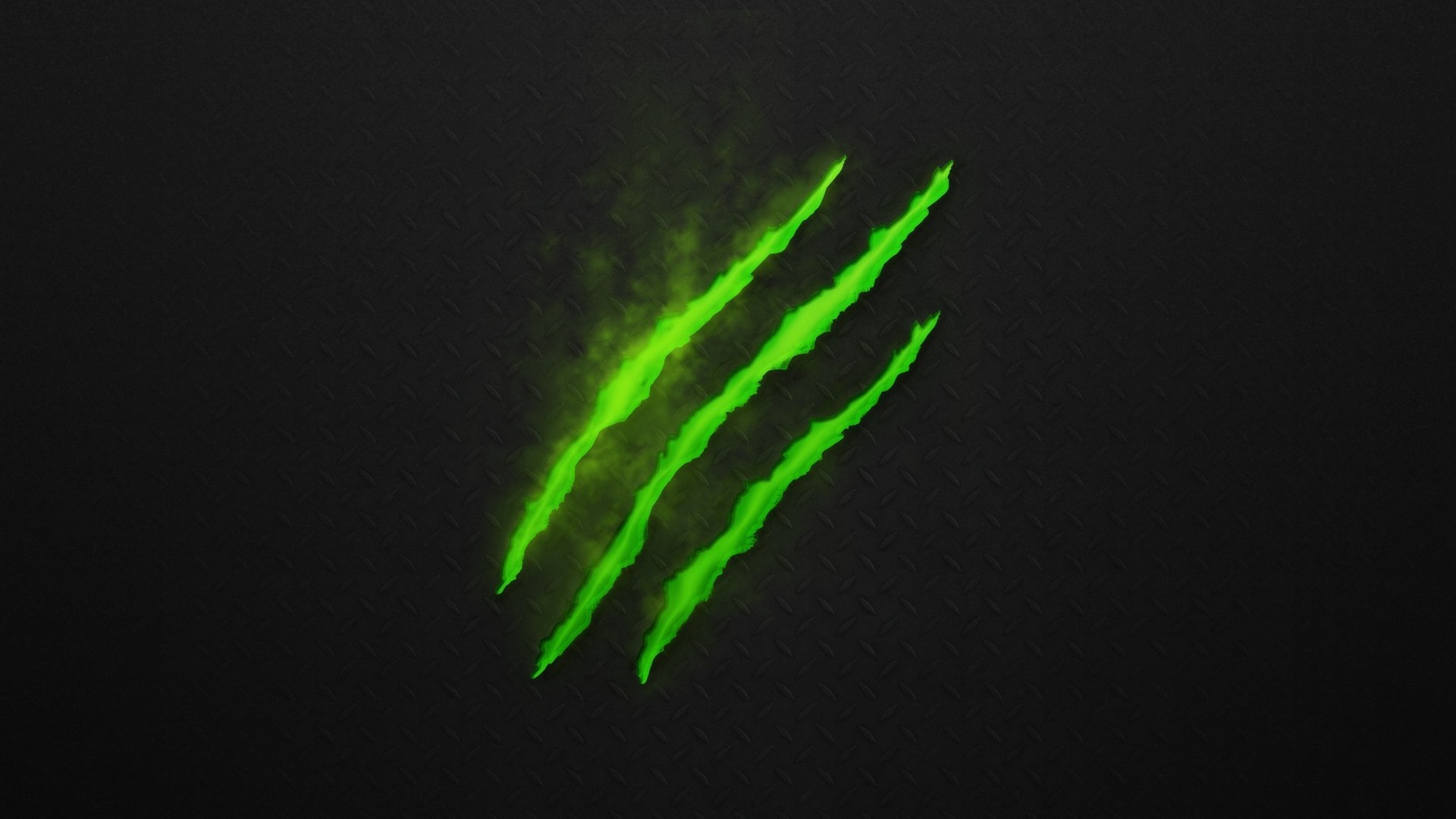 Green claw marks on black background HD Wallpaper