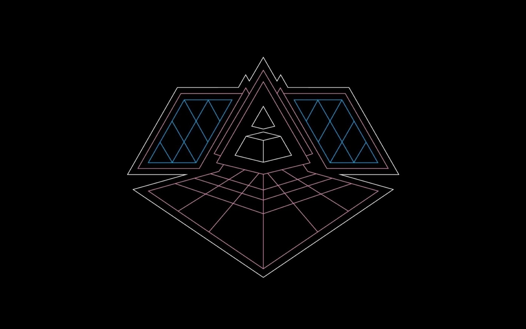 Daft Punk logo illustration with geometric shapes HD Wallpaper