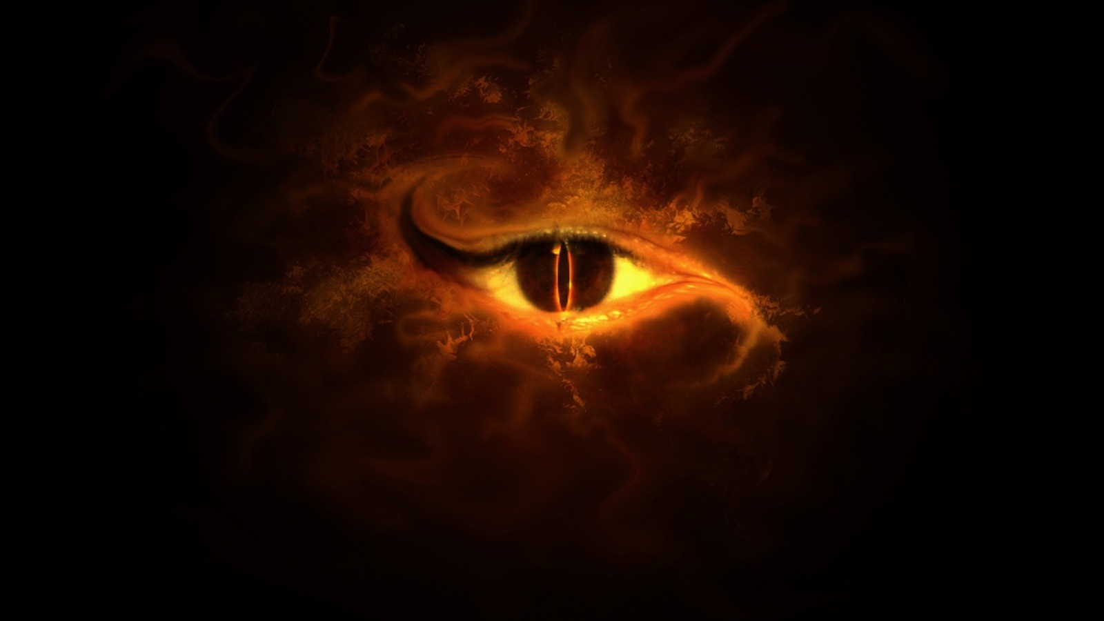 Fantasy eye with fiery aura HD Wallpaper
