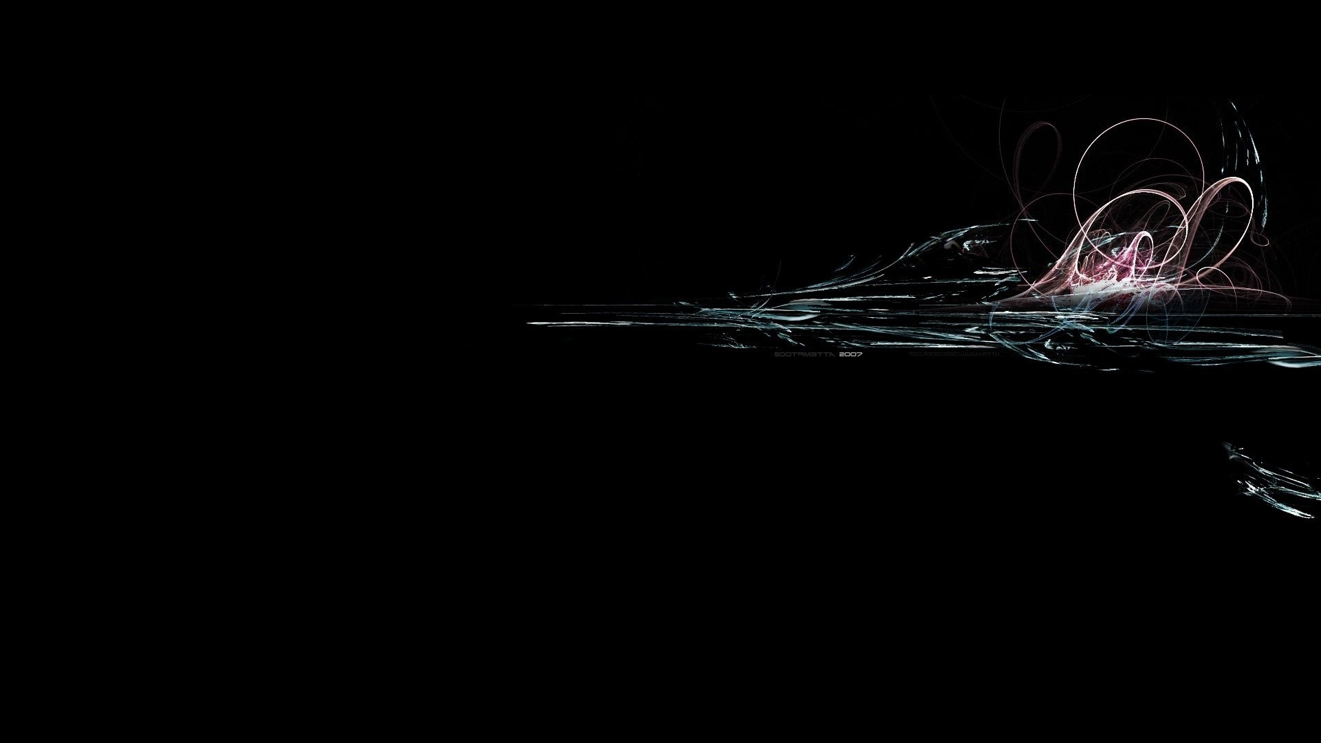 Abstract fractal lines on black background HD Wallpaper