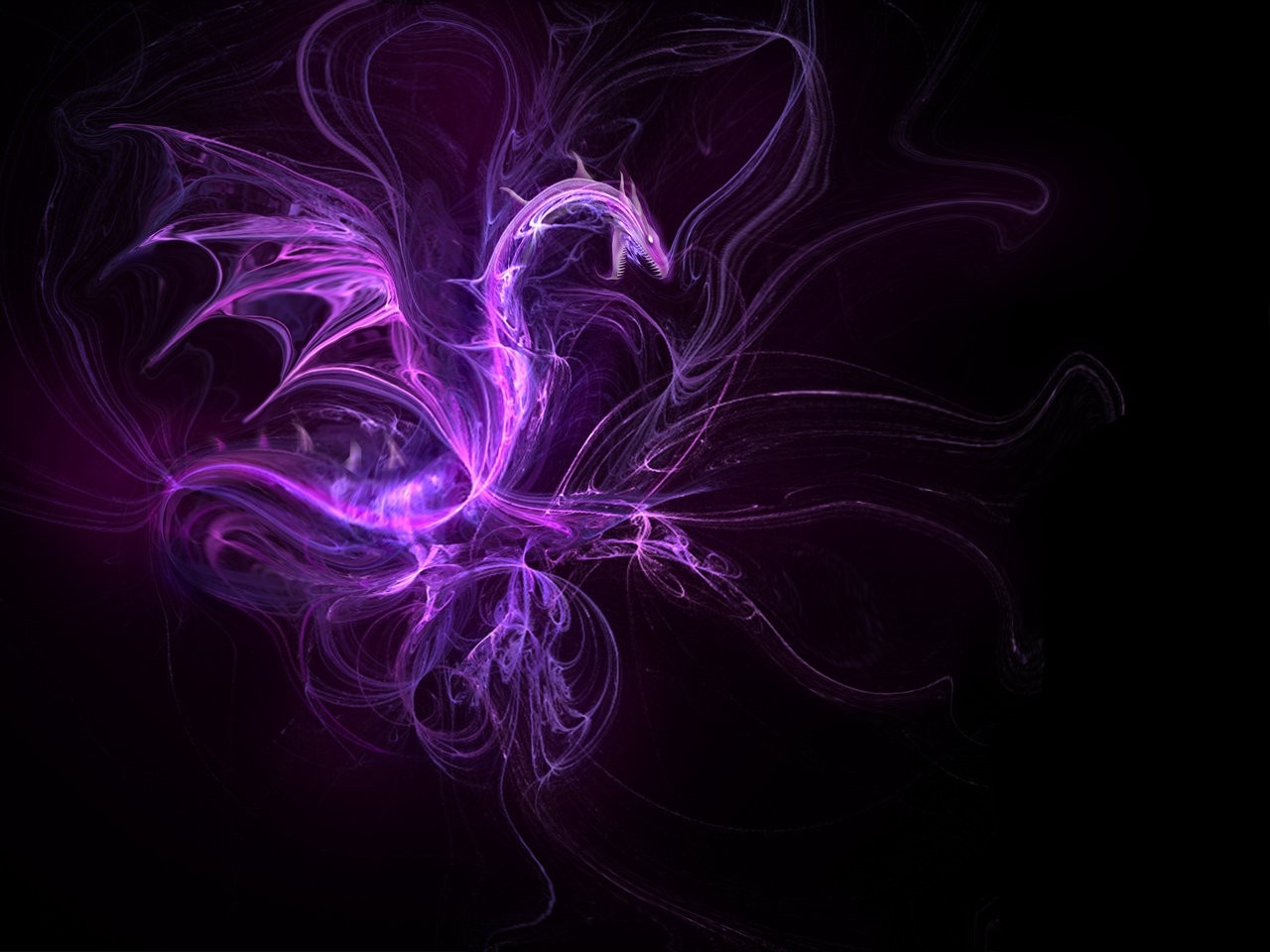 Abstract purple dragon fractal art HD Wallpaper