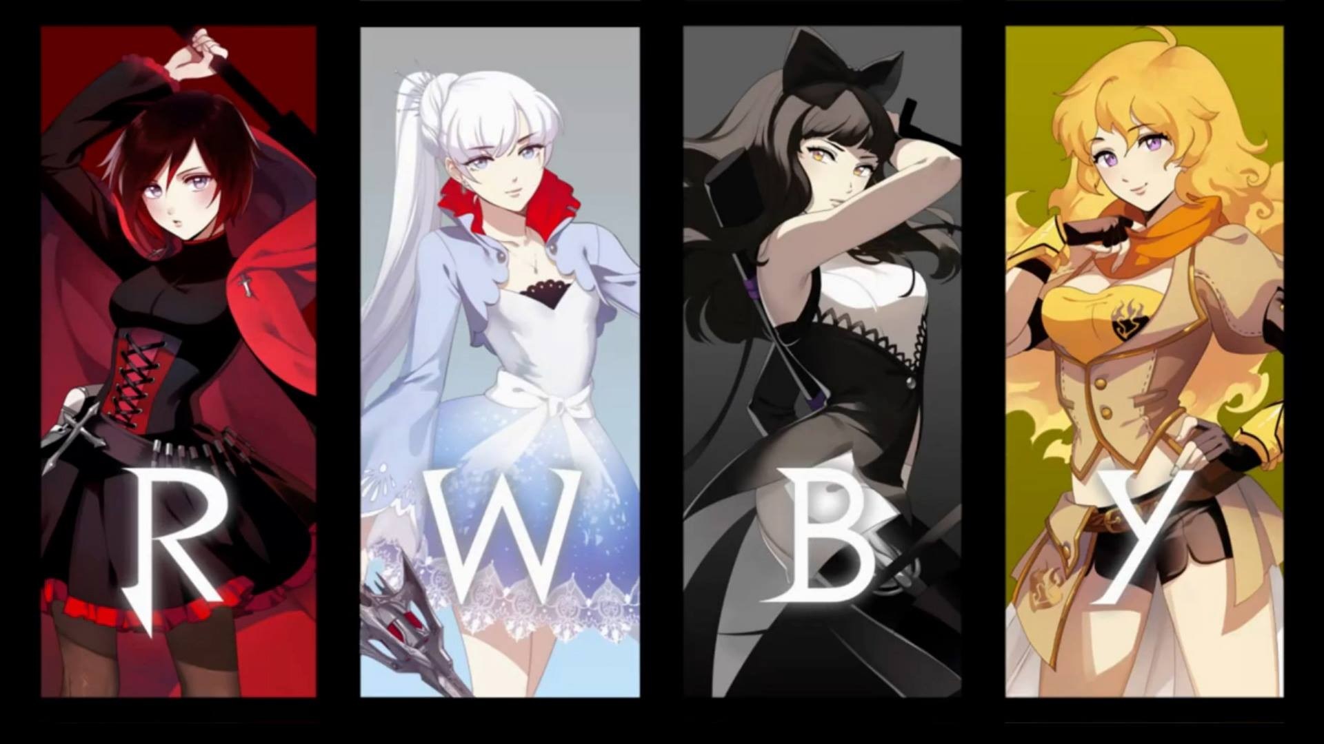 RWBY Characters Ruby, Weiss, Blake, and Yang HD Wallpaper