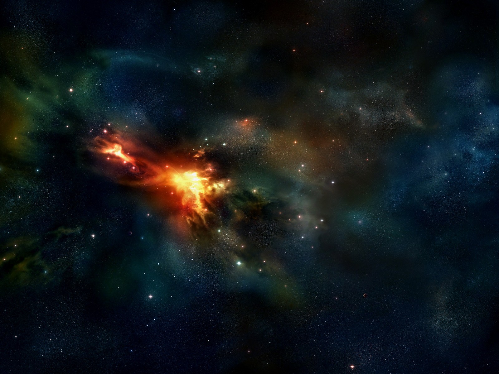 Vibrant nebula with stars in outer space HD Wallpaper