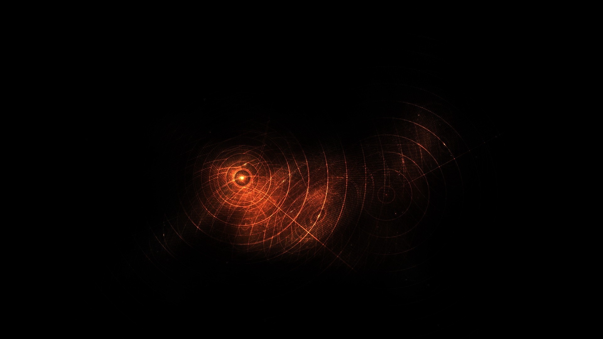 Abstract orange circles on black background HD Wallpaper