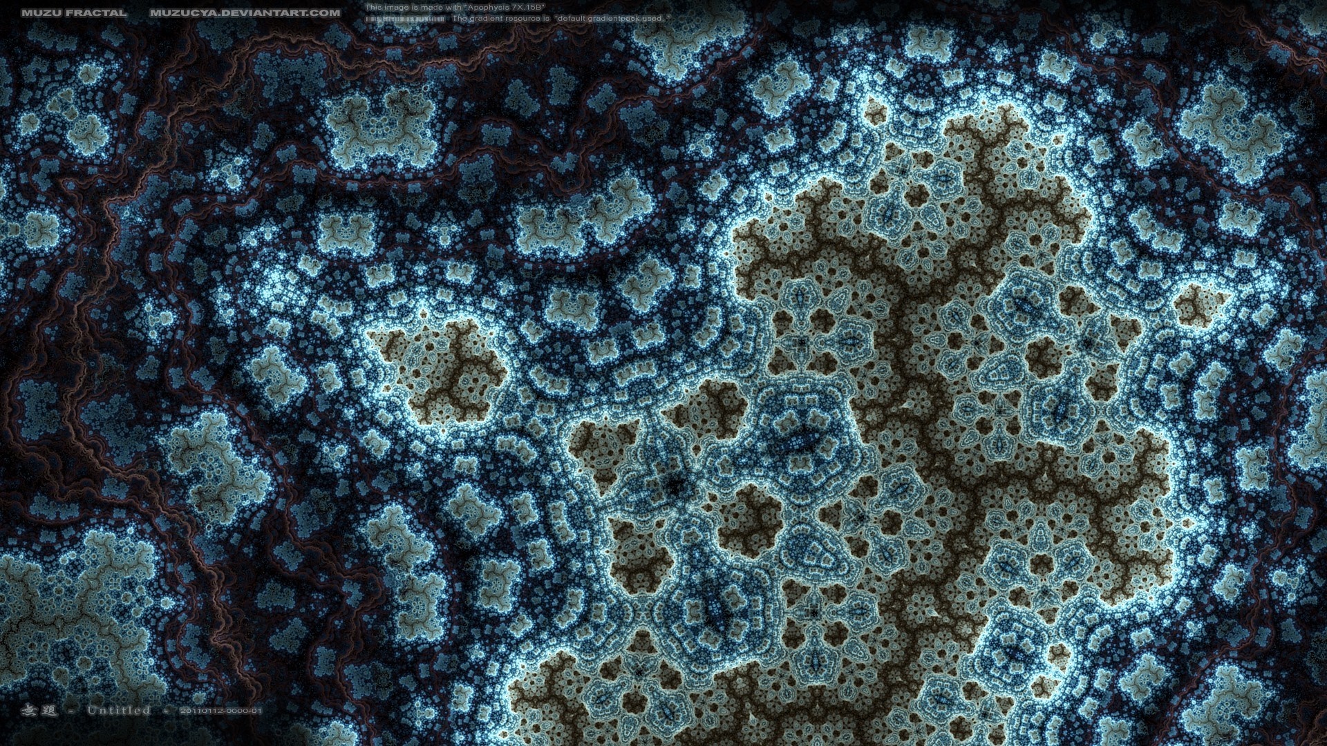 Blue and brown fractal pattern HD Wallpaper