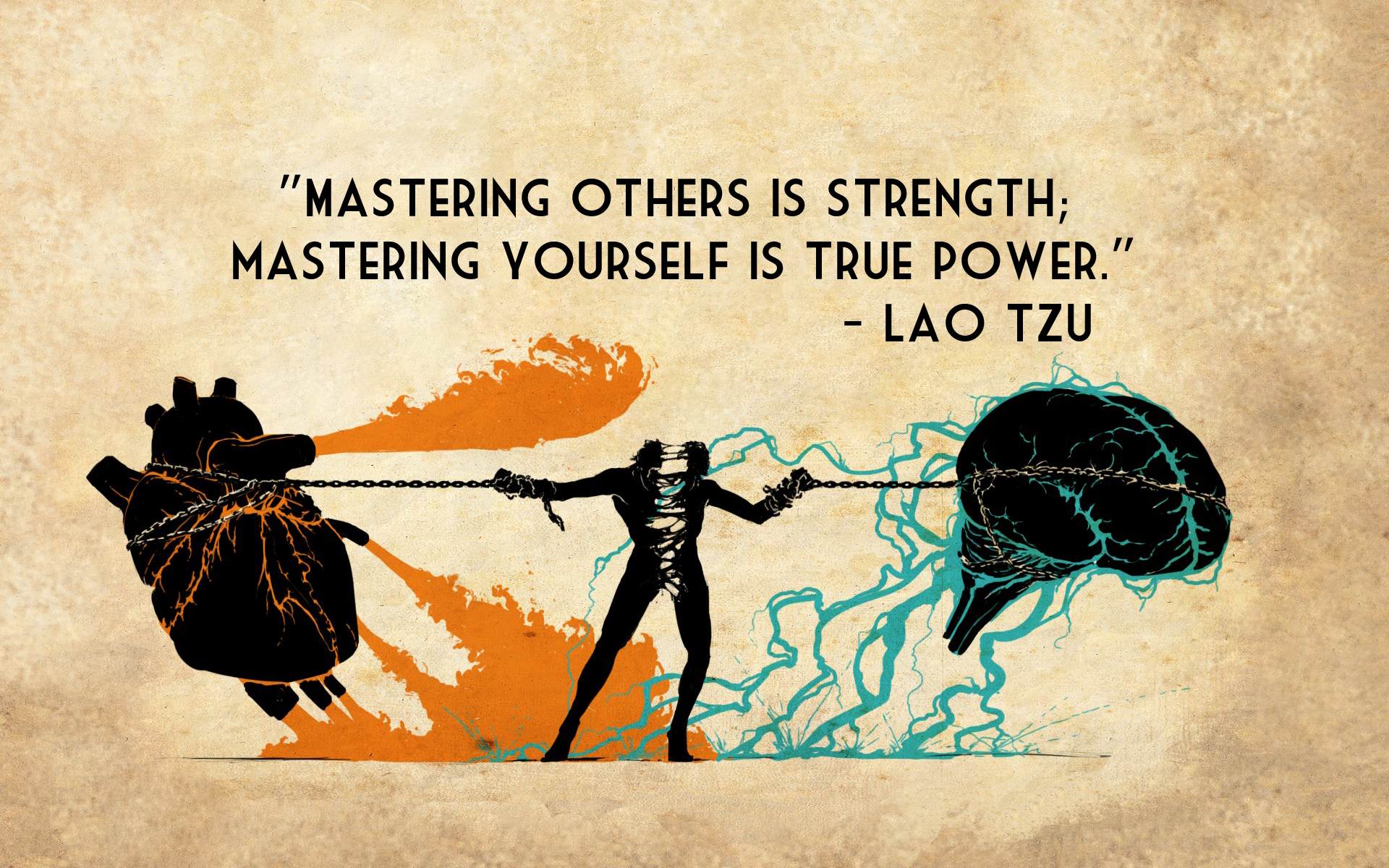 Lao Tzu quote about mastering yourself HD Wallpaper