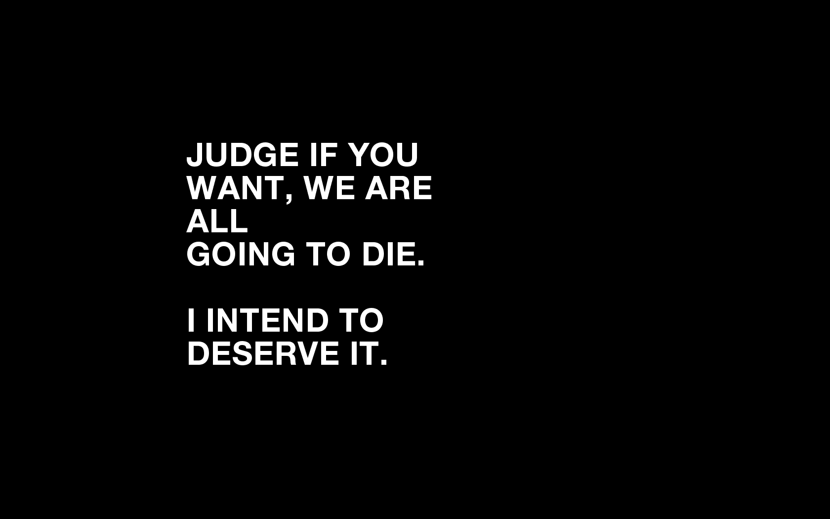 Quote about judgment and death HD Wallpaper