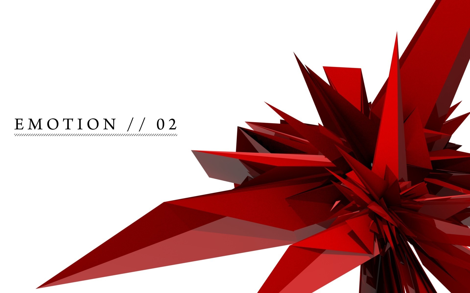 Abstract red geometric shape with text HD Wallpaper