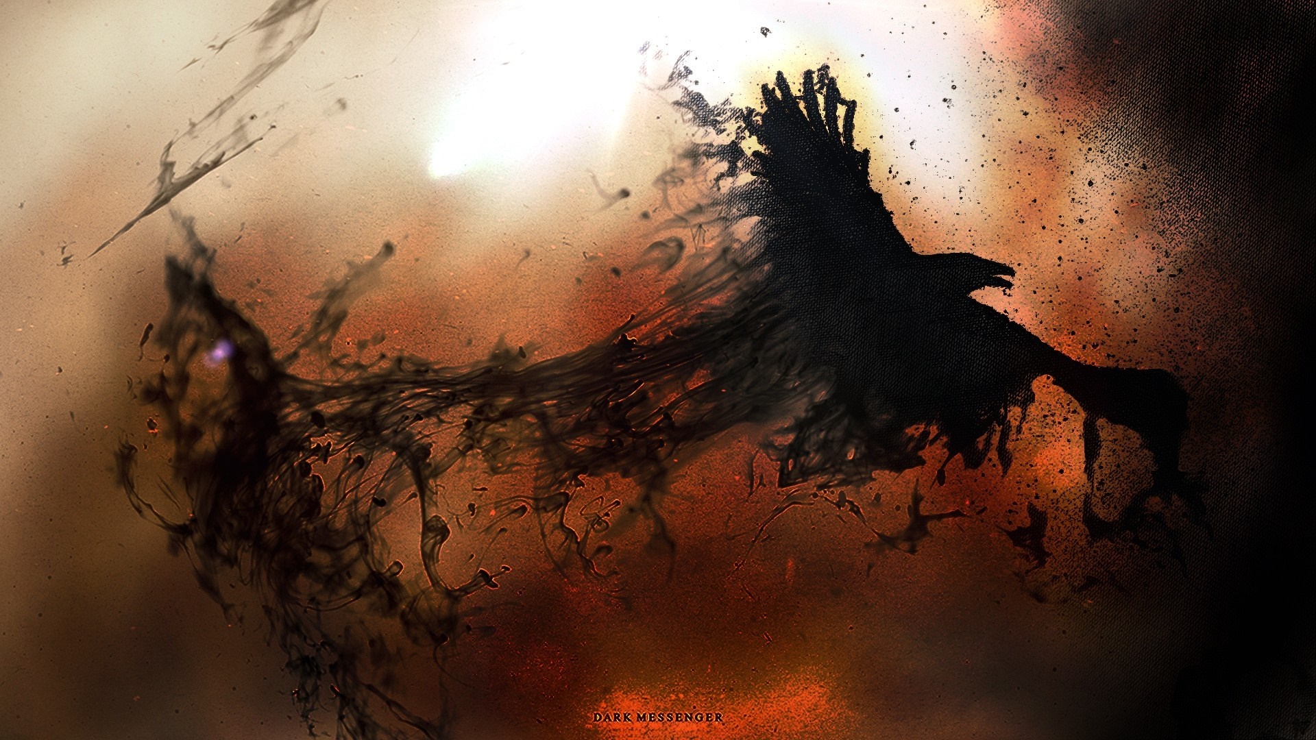 Dark Messenger abstract ink bird HD Wallpaper