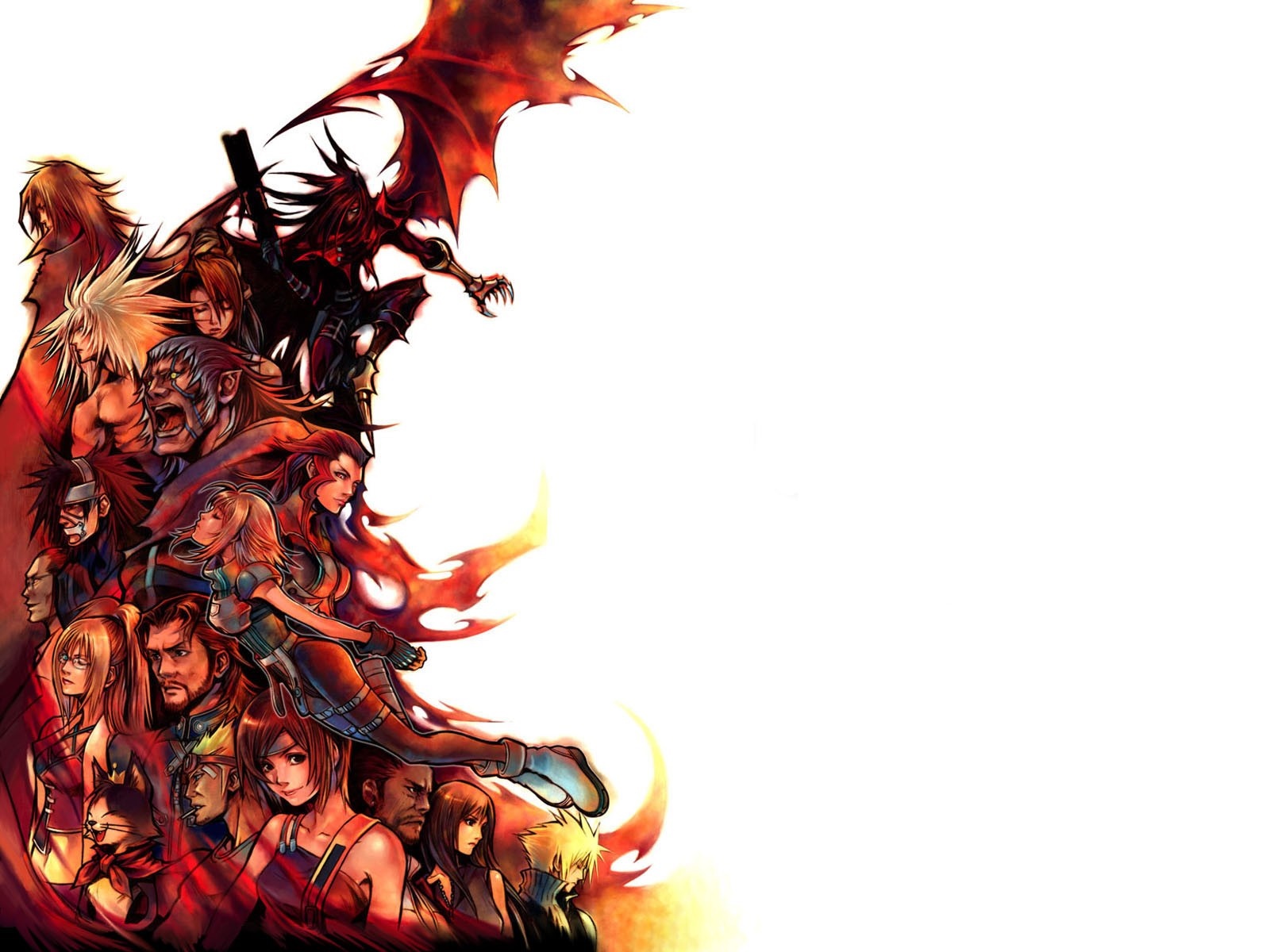 Final Fantasy VII characters illustration HD Wallpaper