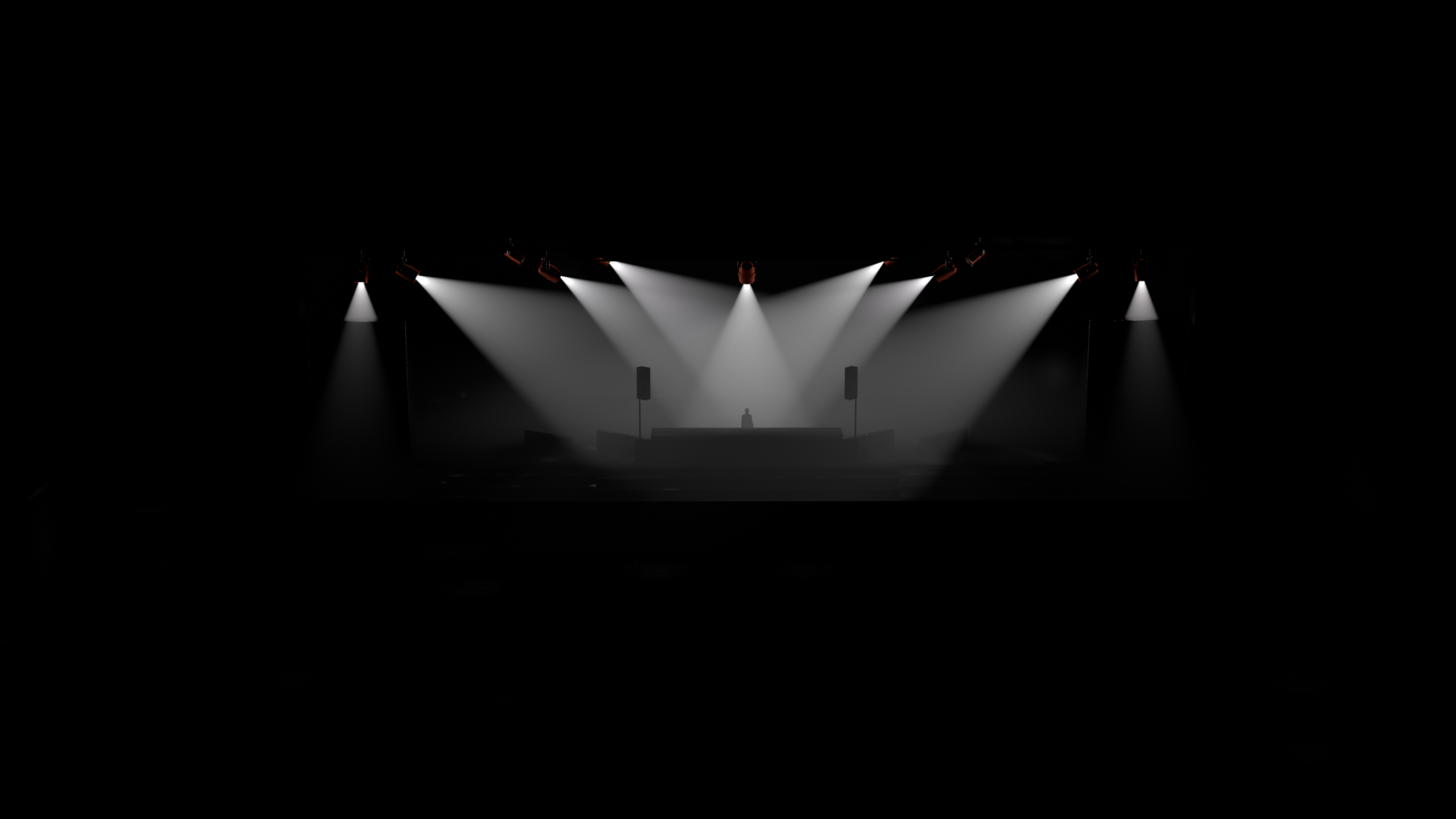 Stage with DJ and spotlights HD Wallpaper