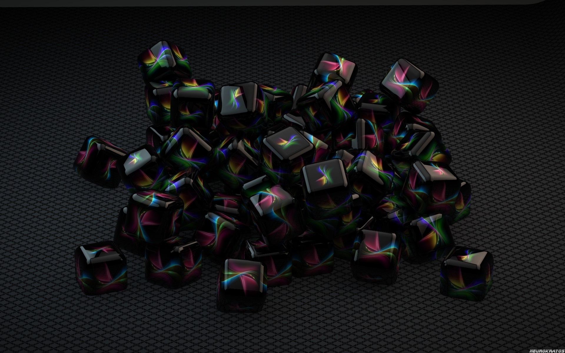 Abstract colorful cubes on a textured surface HD Wallpaper