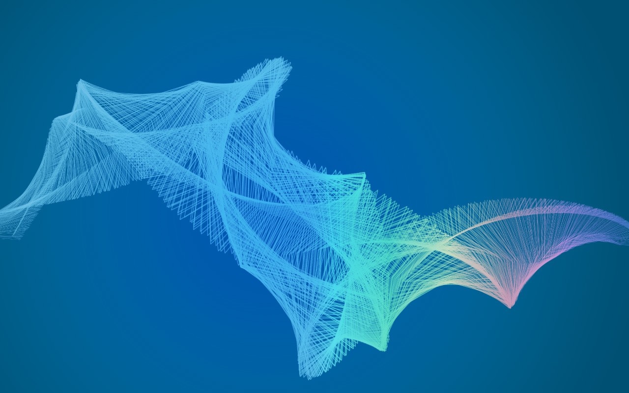 Abstract blue wave with colorful lines HD Wallpaper