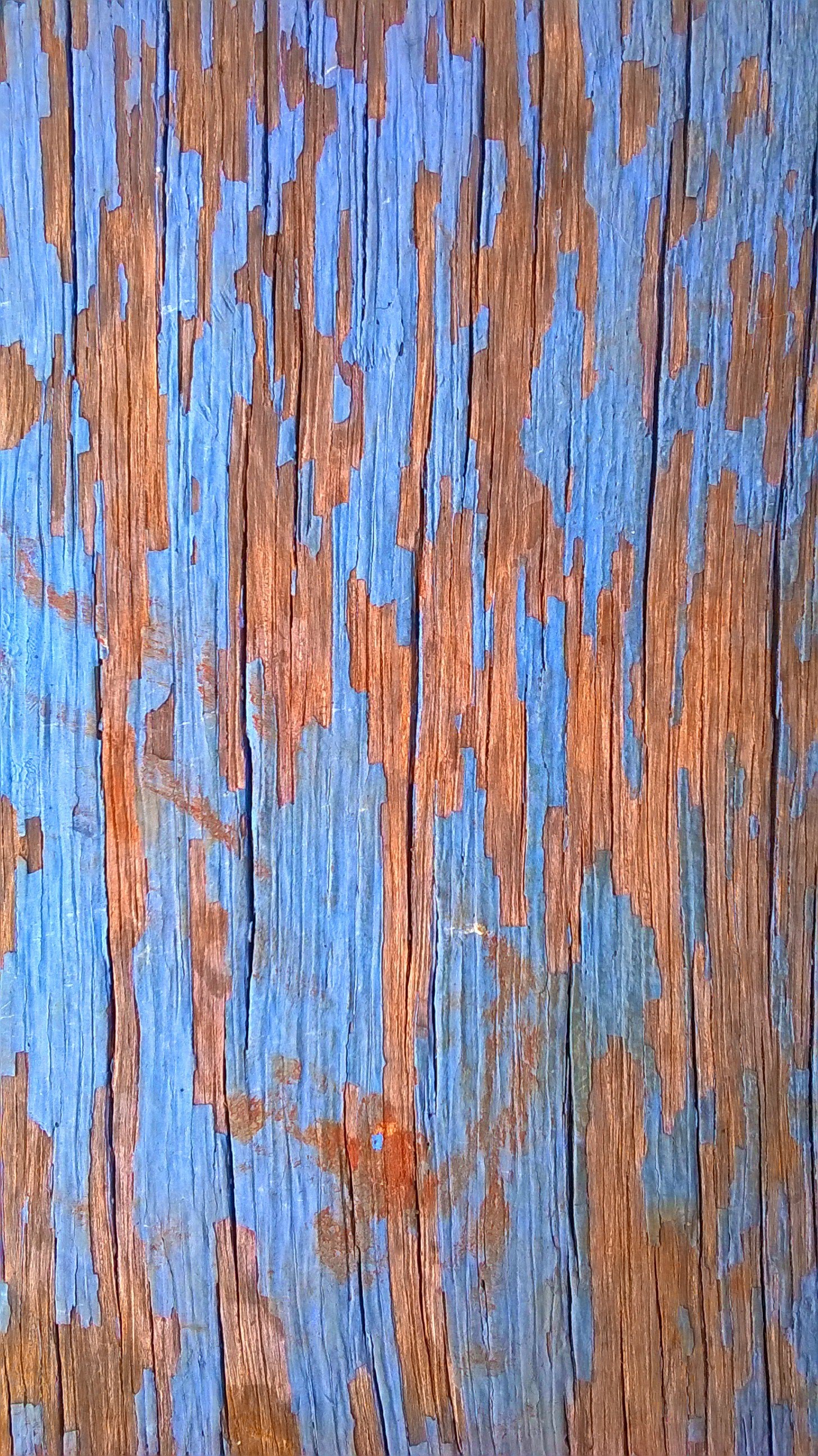 Peeling blue paint on weathered wood texture HD Wallpaper
