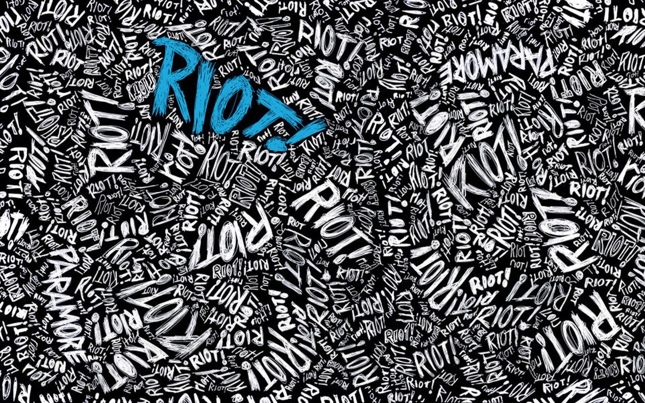 Paramore Riot! Typography Pattern HD Wallpaper