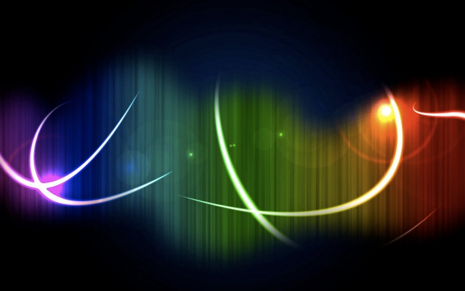 Abstract rainbow light streaks and circles HD Wallpaper
