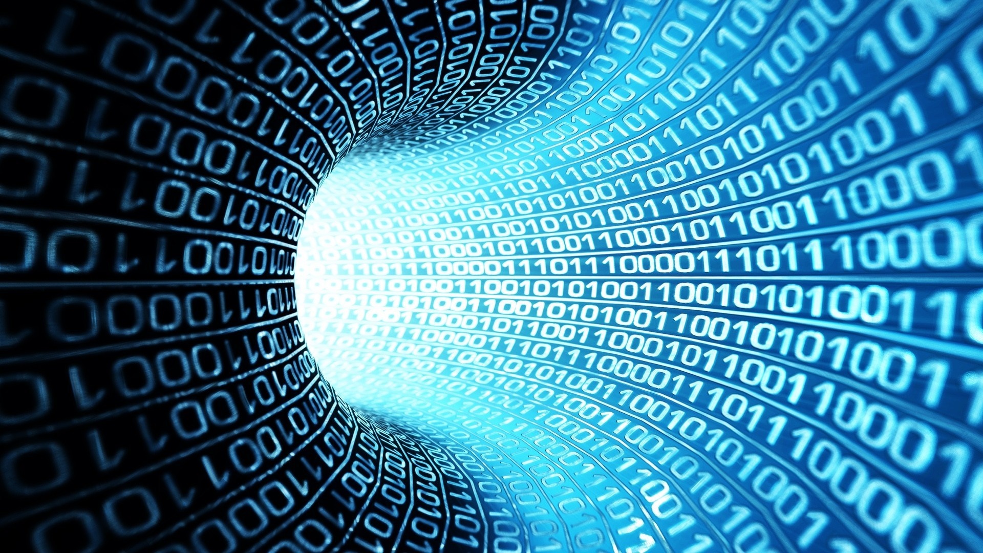 Digital vortex of binary code HD Wallpaper