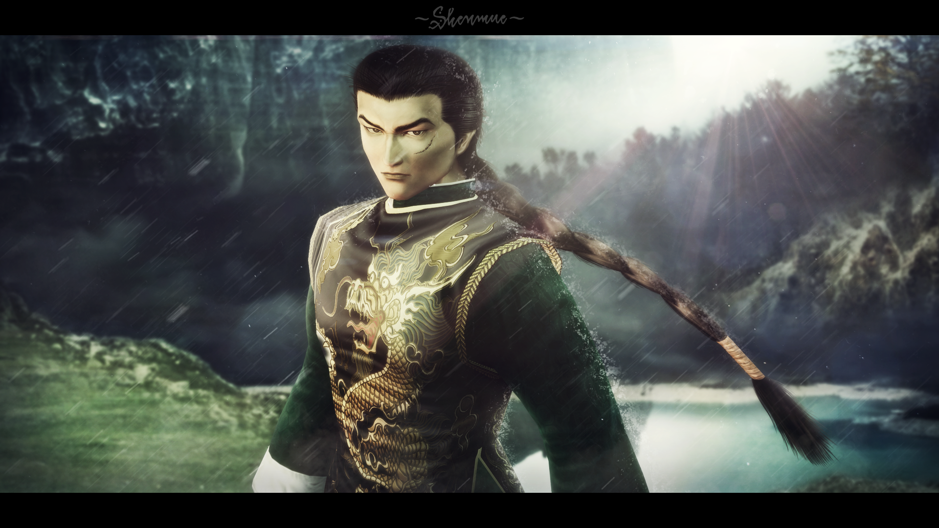 Lan Di from Shenmue in a stormy landscape HD Wallpaper