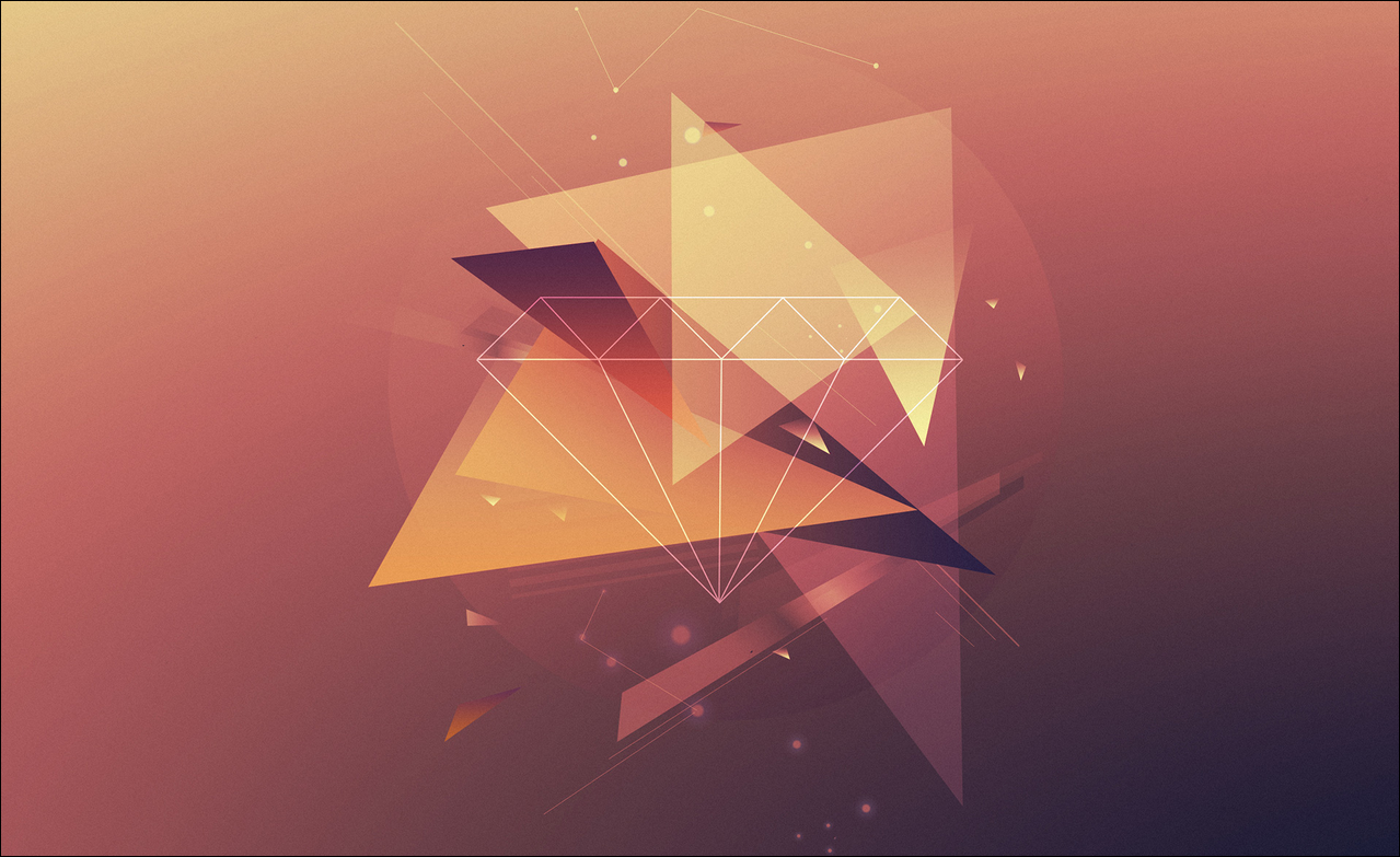 Abstract geometric illustration with diamond and triangles HD Wallpaper