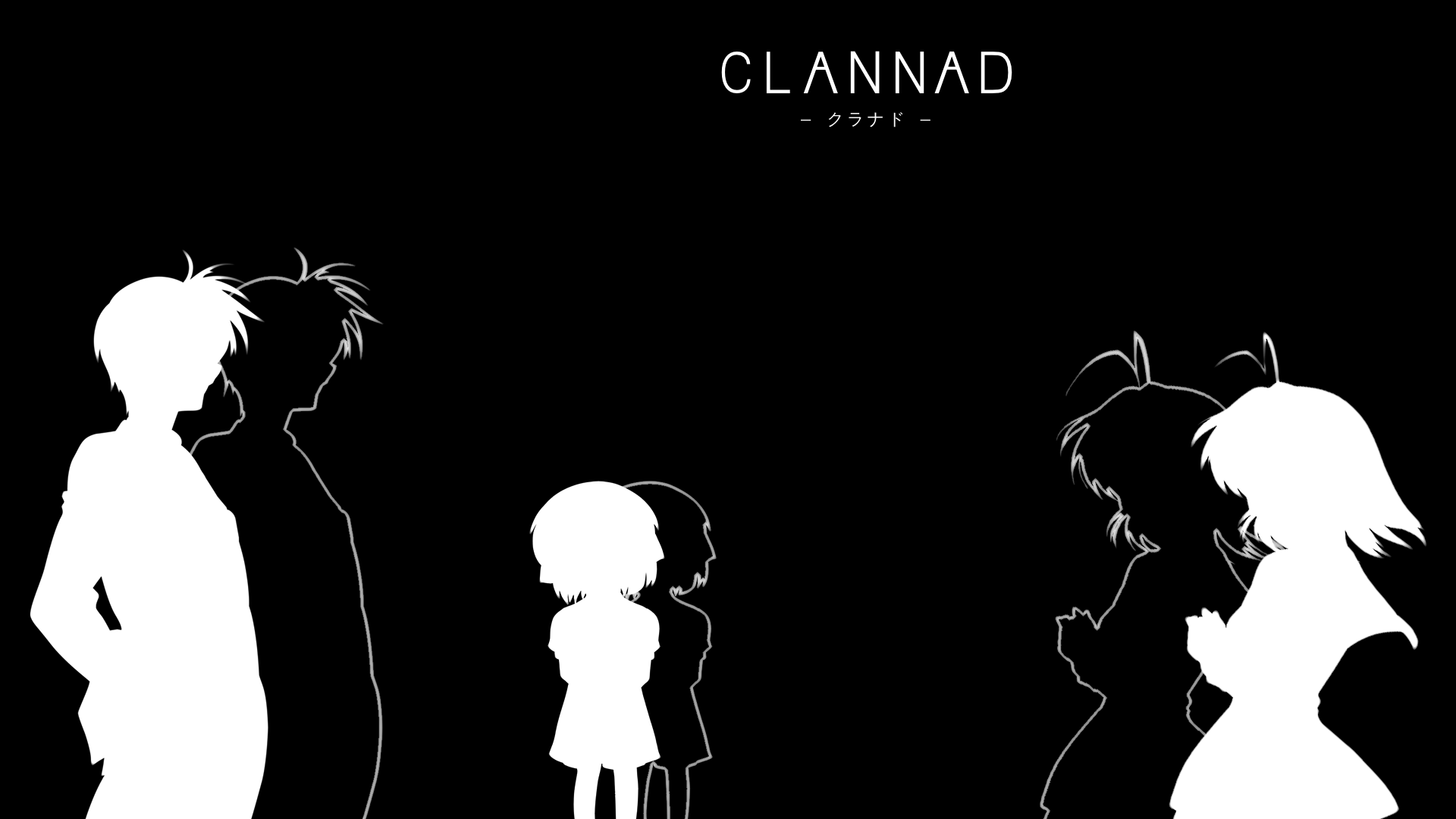 Clannad silhouettes of characters HD Wallpaper