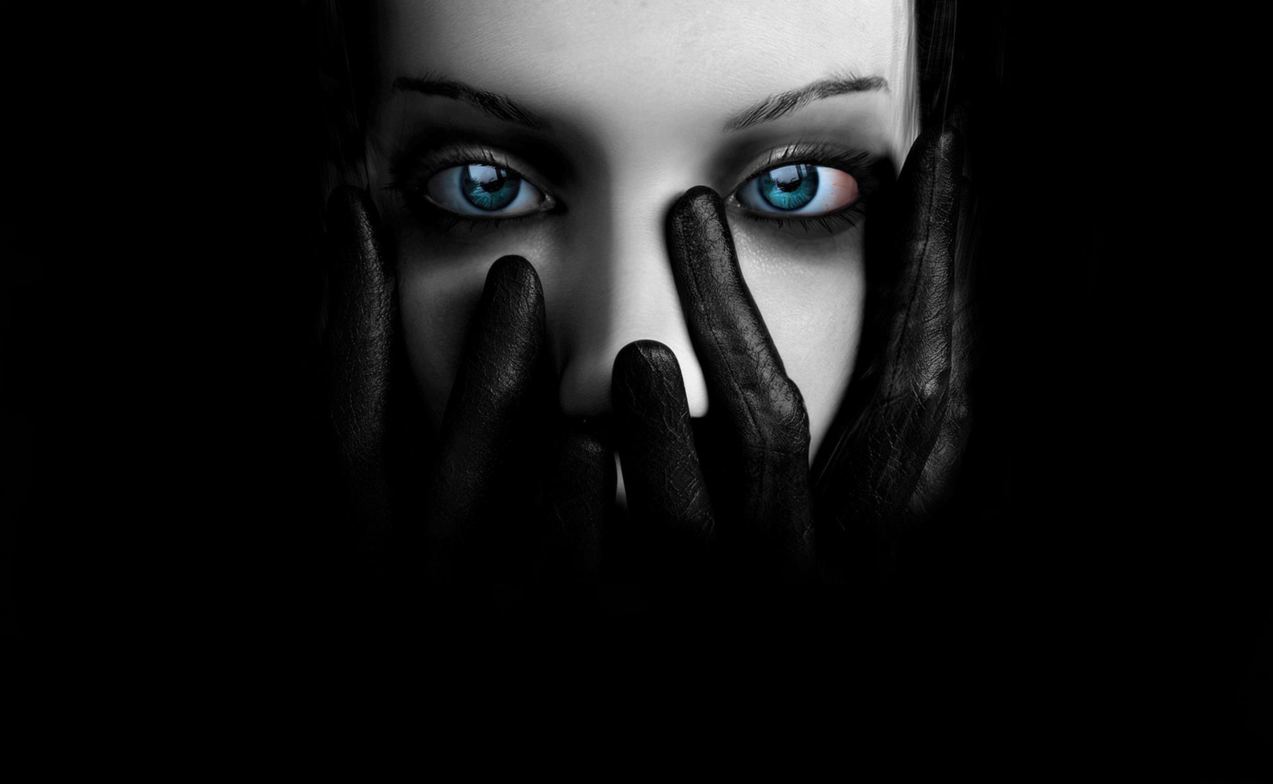 Close up of a person's face with hands covering it HD Wallpaper