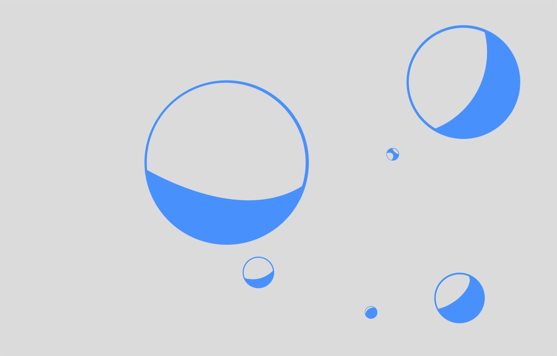 Minimalist blue circles on a light gray background HD Wallpaper