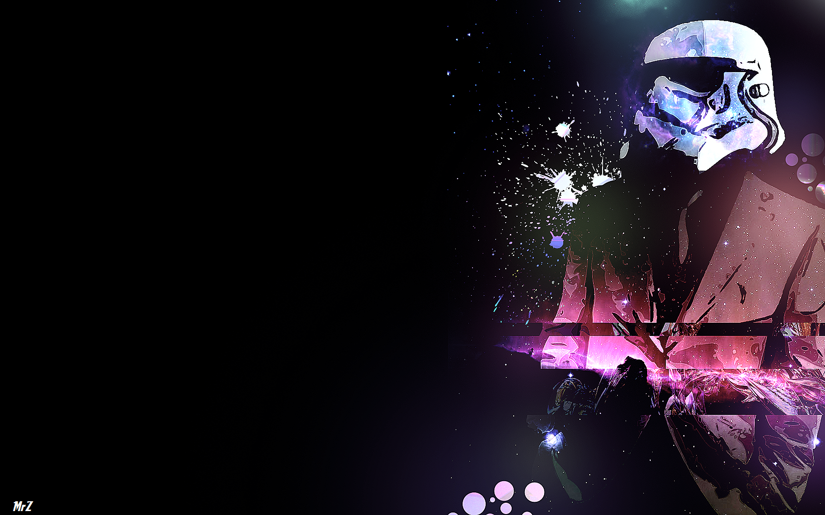 Stormtrooper from Star Wars with galaxy effects HD Wallpaper