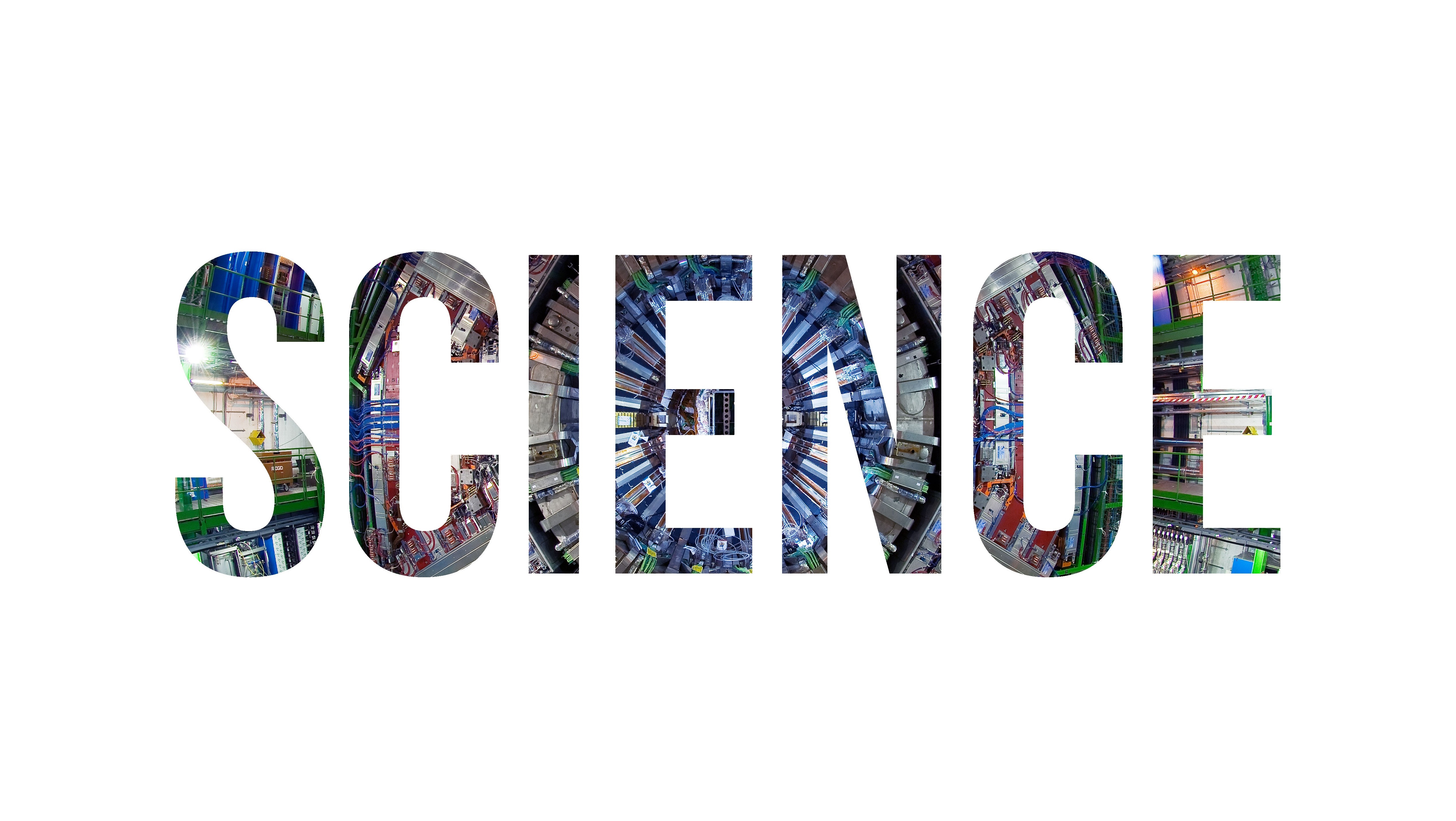 The word SCIENCE filled with images of technology HD Wallpaper