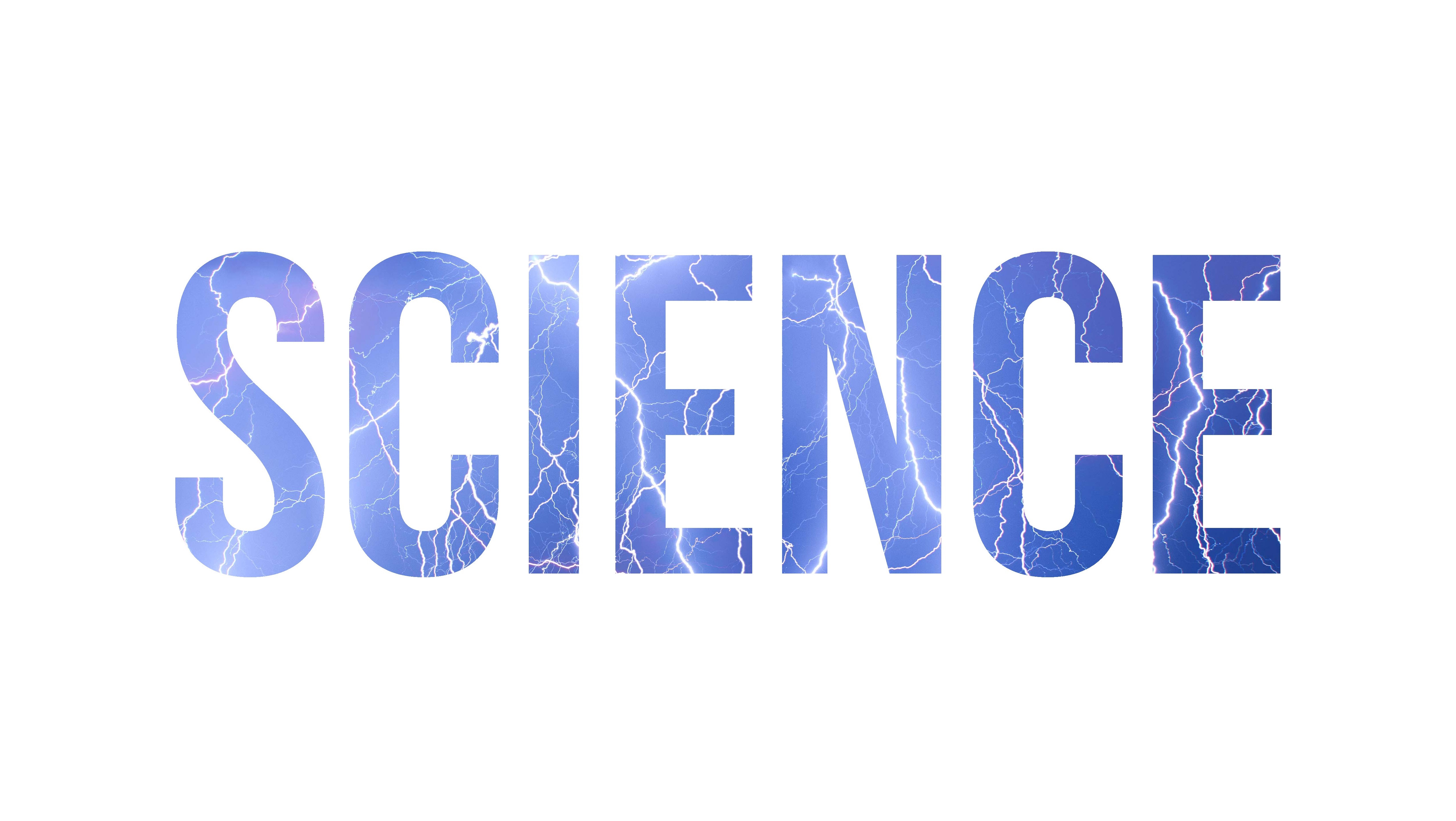 The word SCIENCE with a lightning bolt texture HD Wallpaper