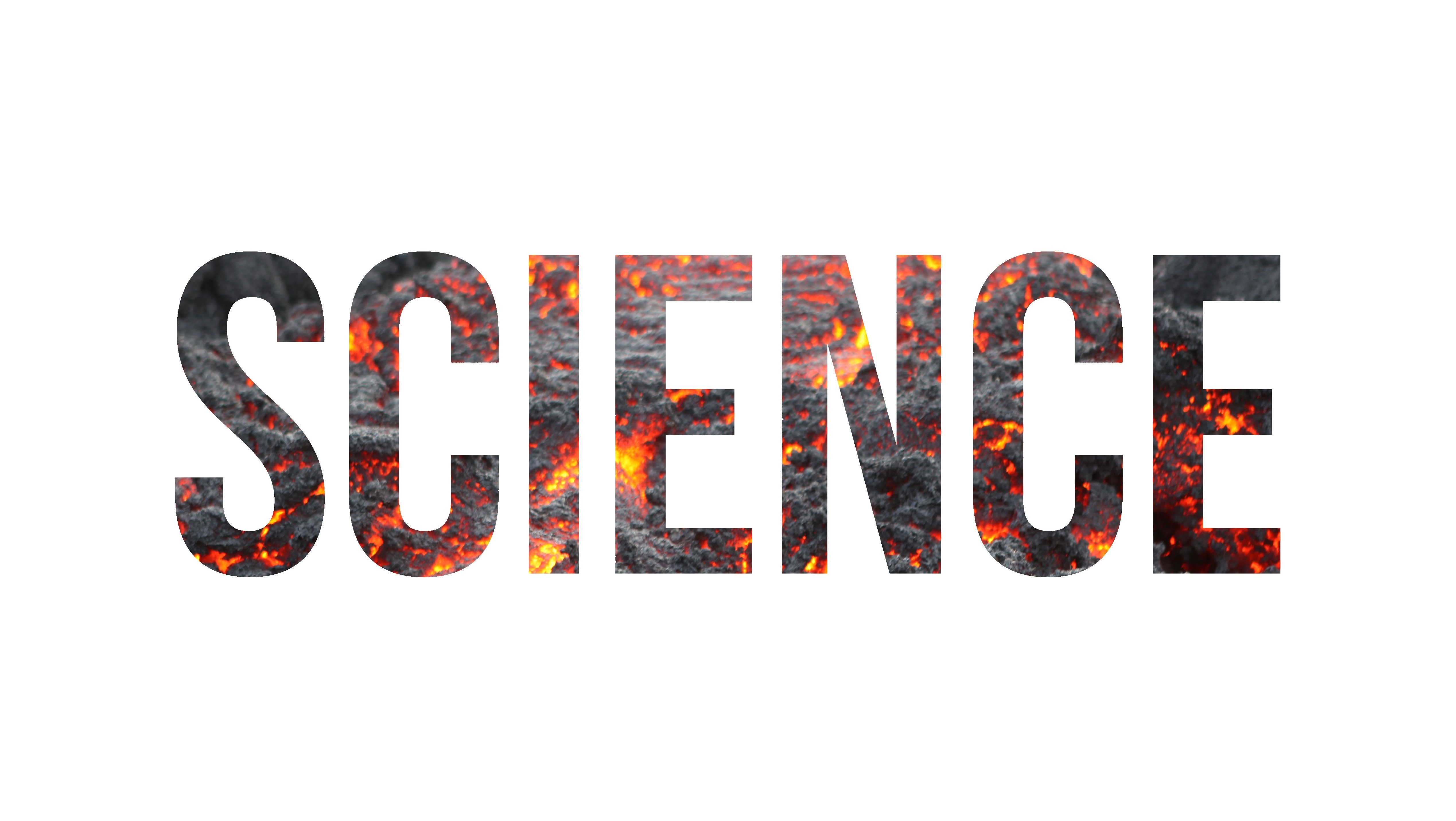 The word SCIENCE filled with lava texture HD Wallpaper