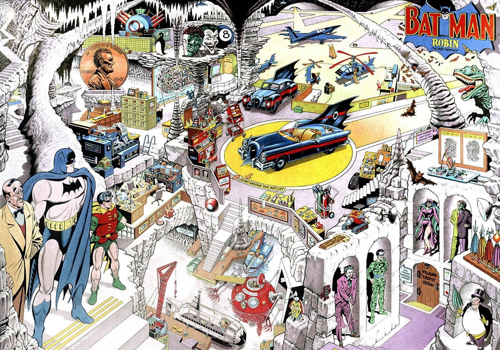 Batman and Robin in the Batcave HD Wallpaper
