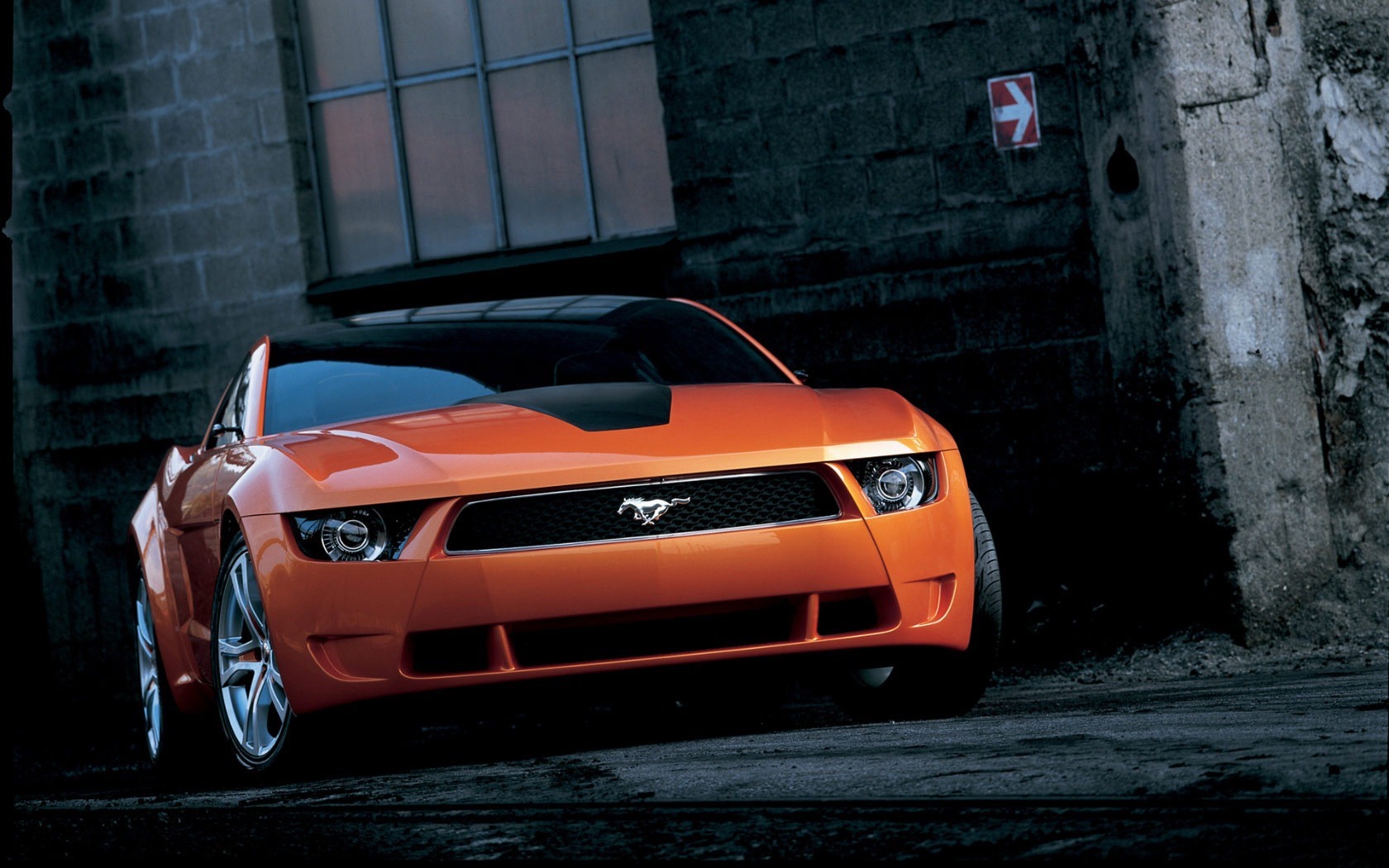 Orange Ford Mustang concept car HD Wallpaper