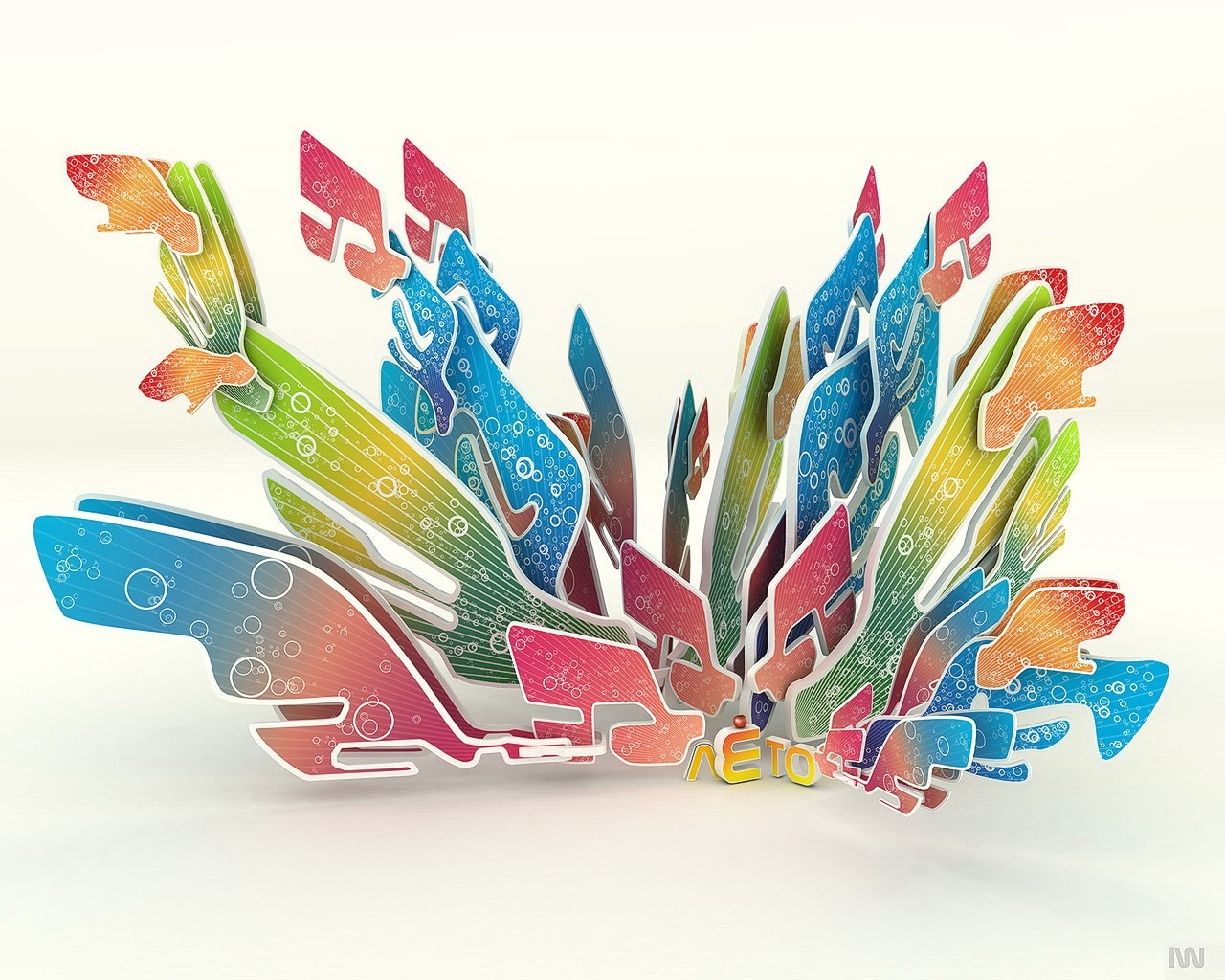 Abstract 3D graffiti art with summer theme HD Wallpaper