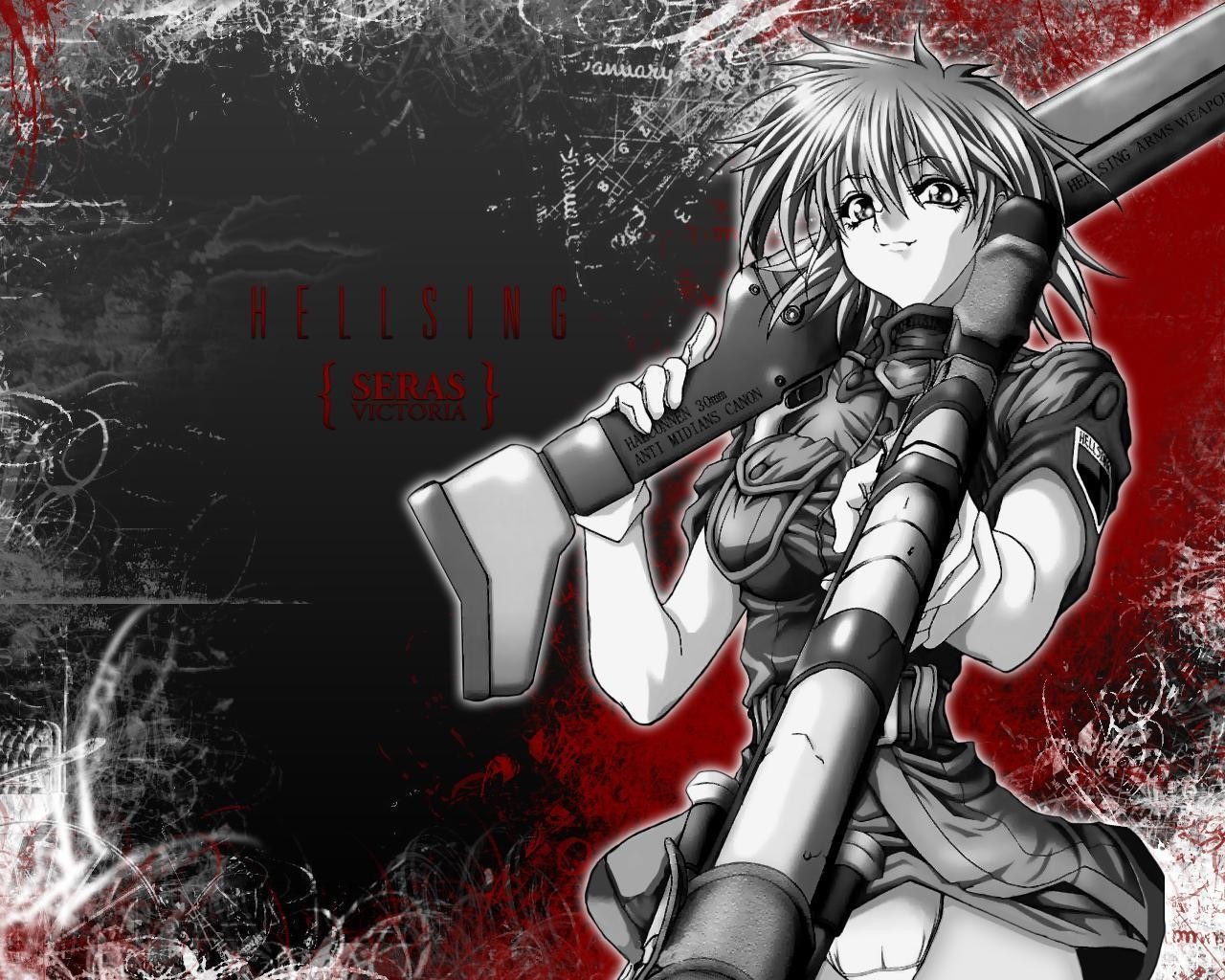 Seras Victoria from Hellsing holding a cannon HD Wallpaper