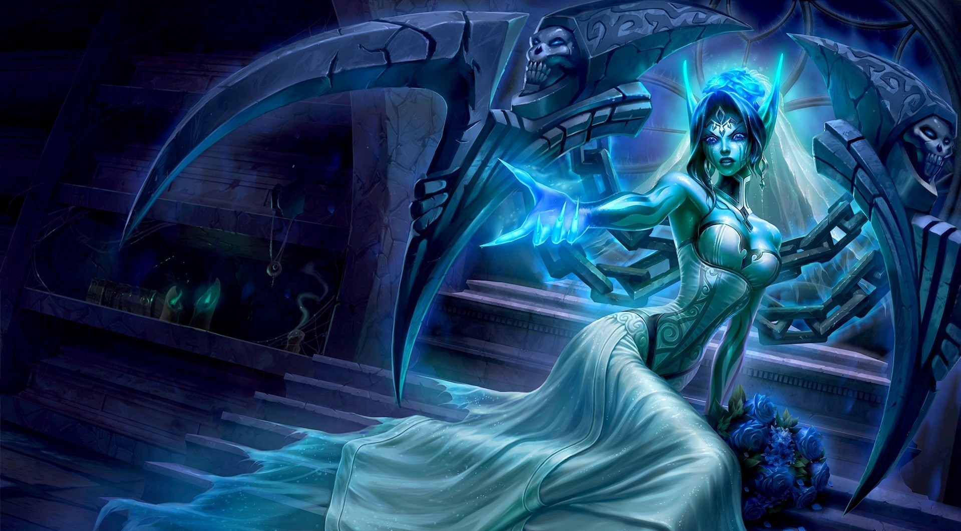 Morgana from League of Legends with Scythe HD Wallpaper