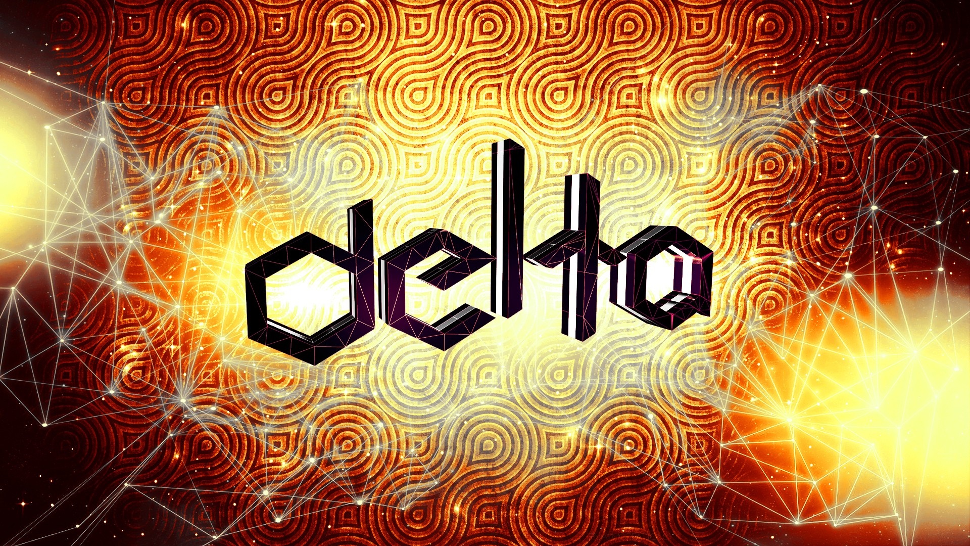 Delta text with geometric pattern and wireframe HD Wallpaper