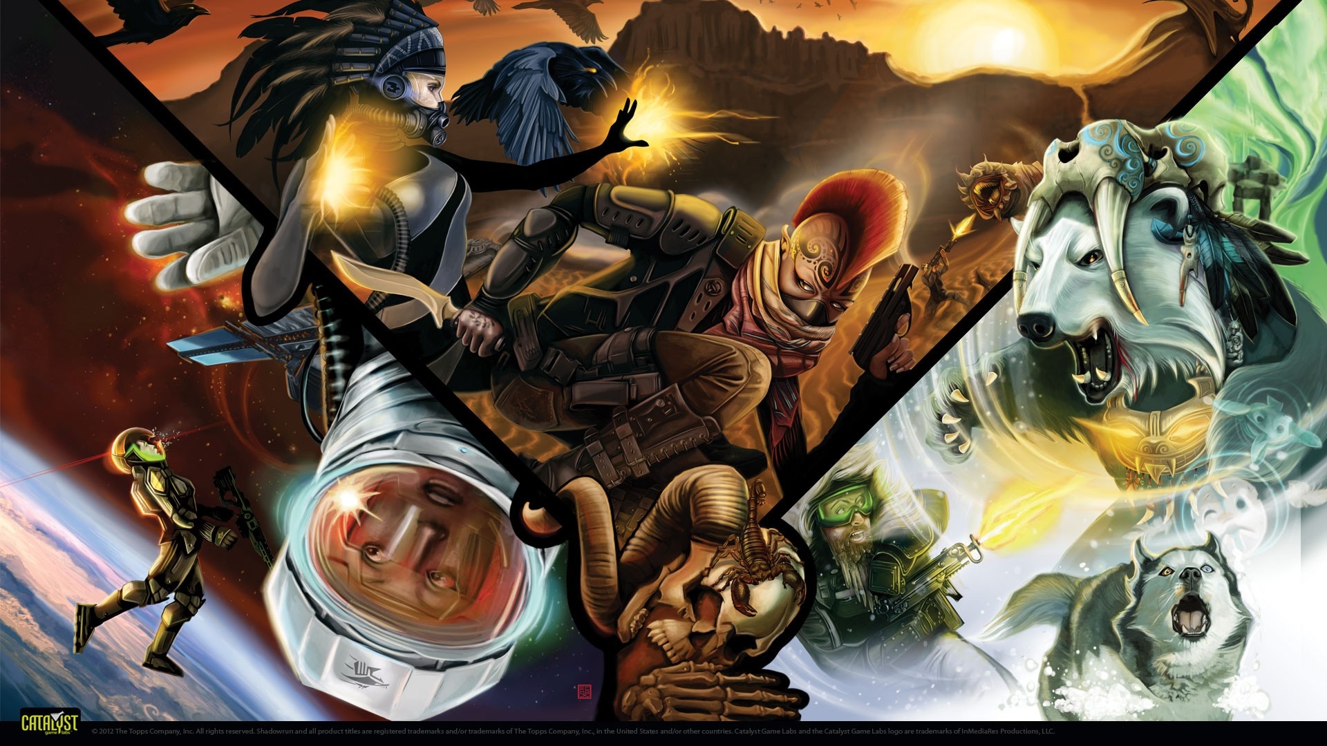 Shadowrun characters and creatures collage HD Wallpaper