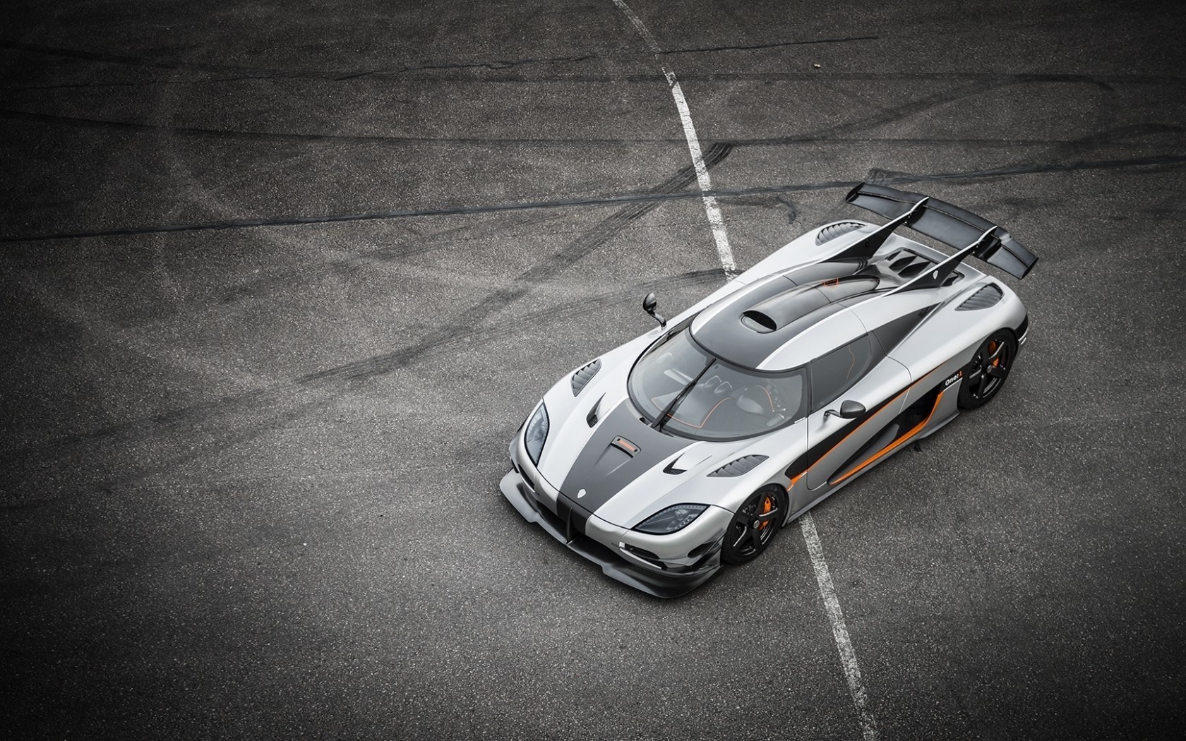Koenigsegg One:1 supercar on asphalt track HD Wallpaper