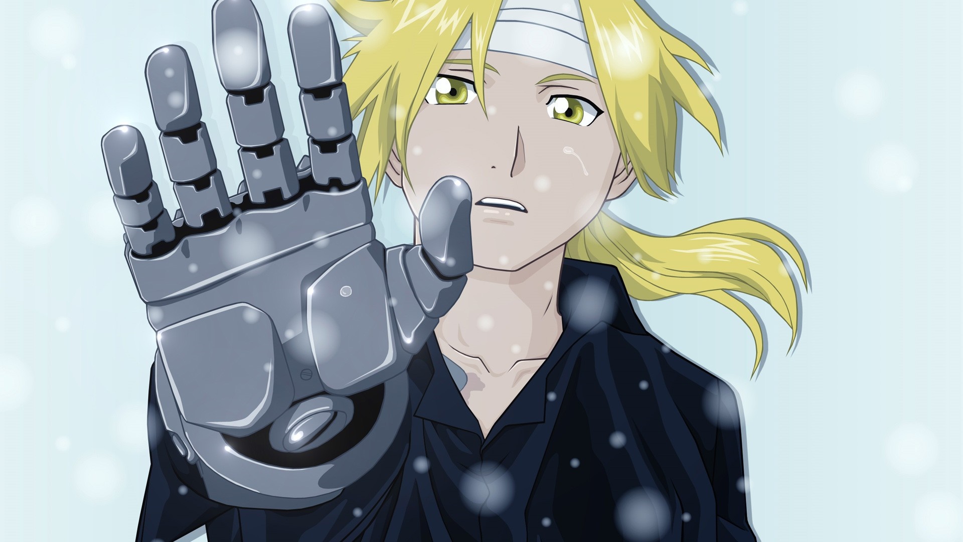 Edward Elric from Full Metal Alchemist in snow HD Wallpaper