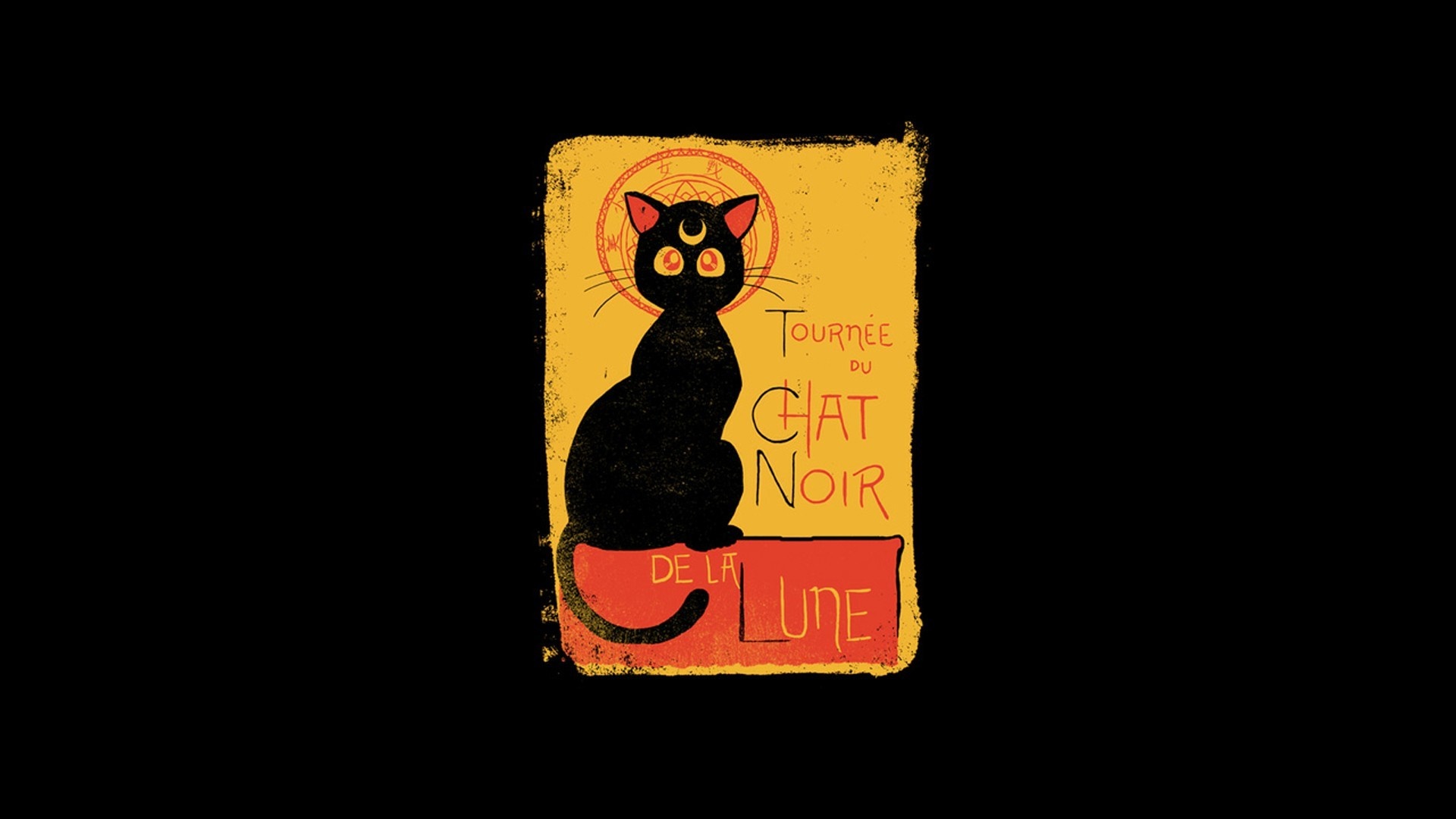 Black Cat Tournee du Chat Noir de la Lune Illustration HD Wallpaper