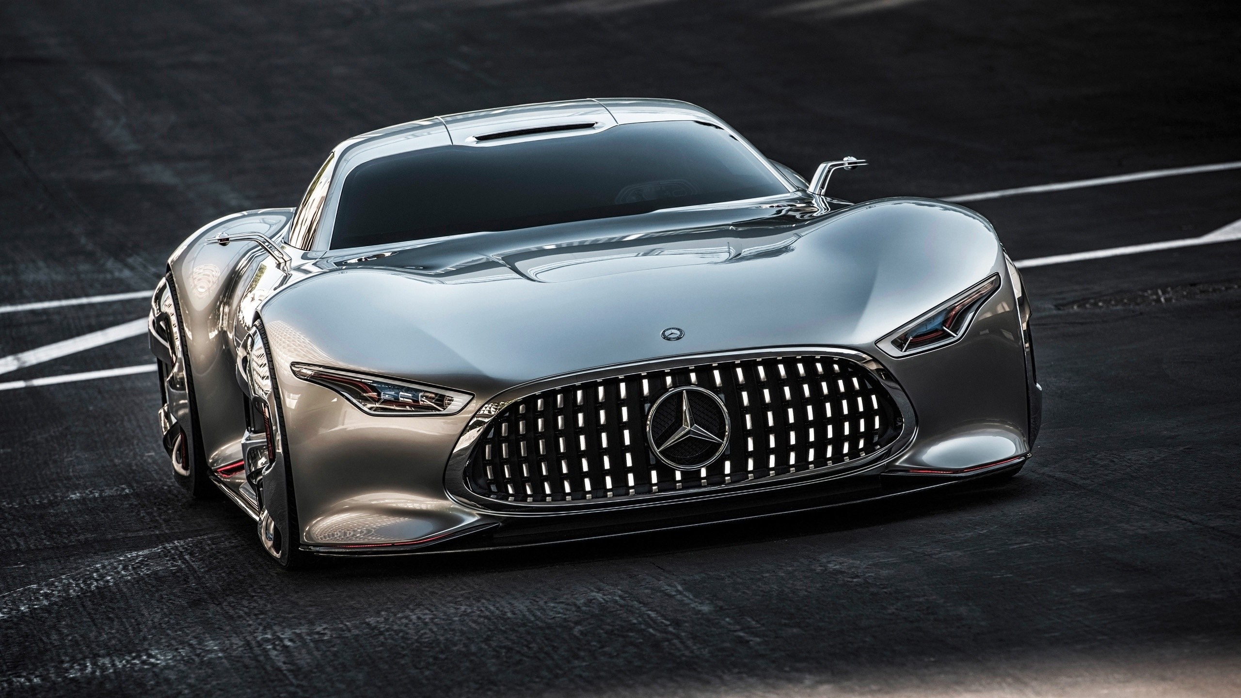 Mercedes-Benz Silver Concept Sports Car HD Wallpaper
