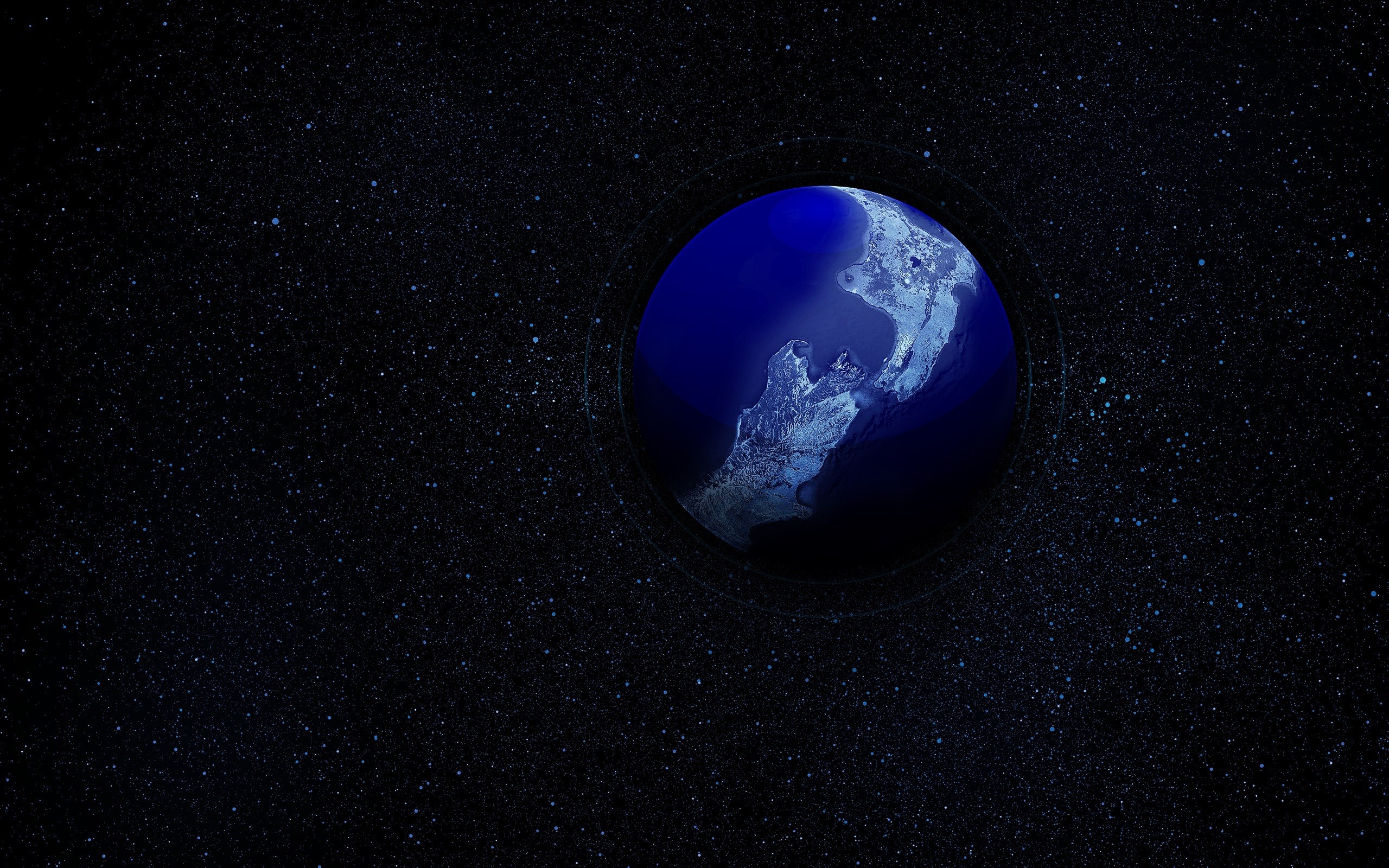 Earth in space with stars HD Wallpaper
