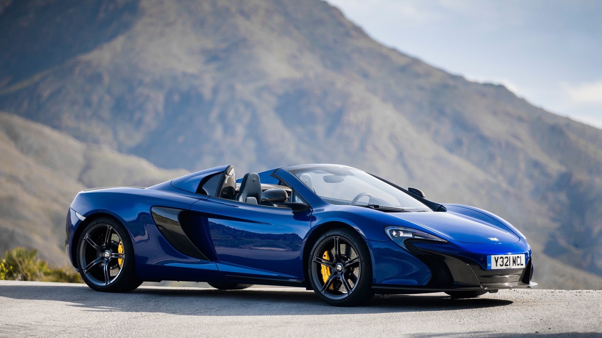 Blue McLaren 650S Spyder Sports Car HD Wallpaper