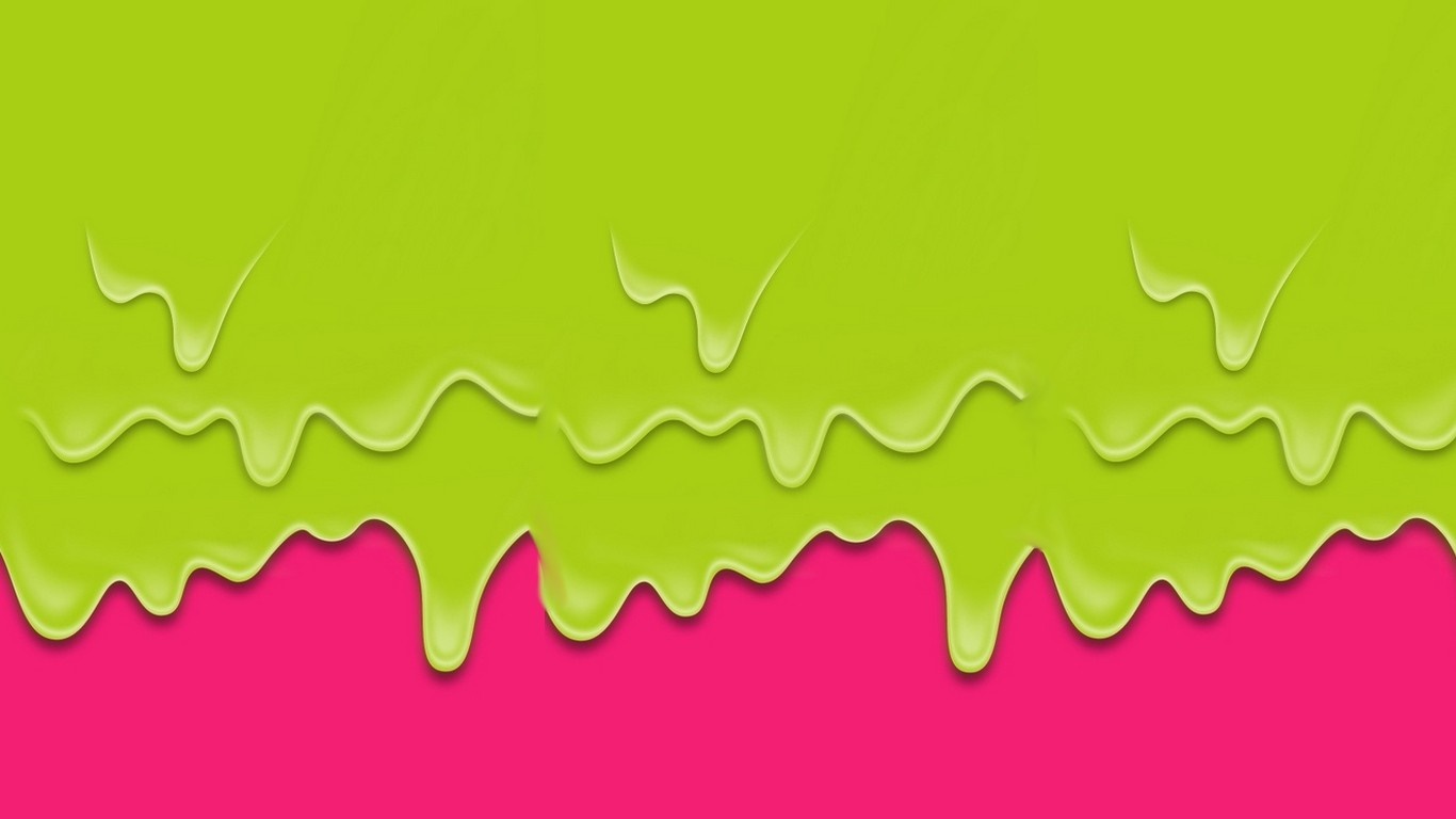 Green slime dripping on pink background illustration HD Wallpaper